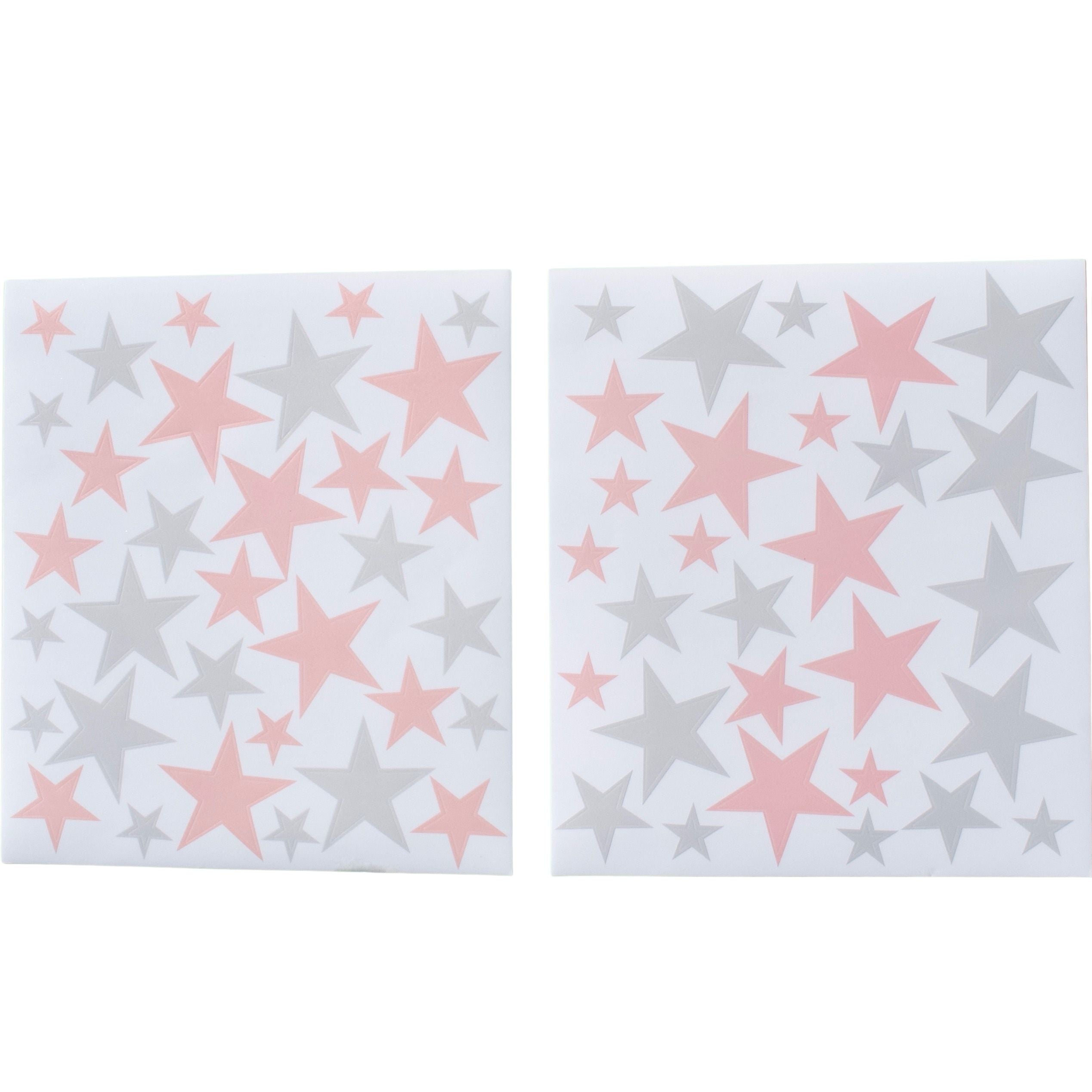 Stars Reusable Wall Decal - Pink & Grey (66 Pcs)