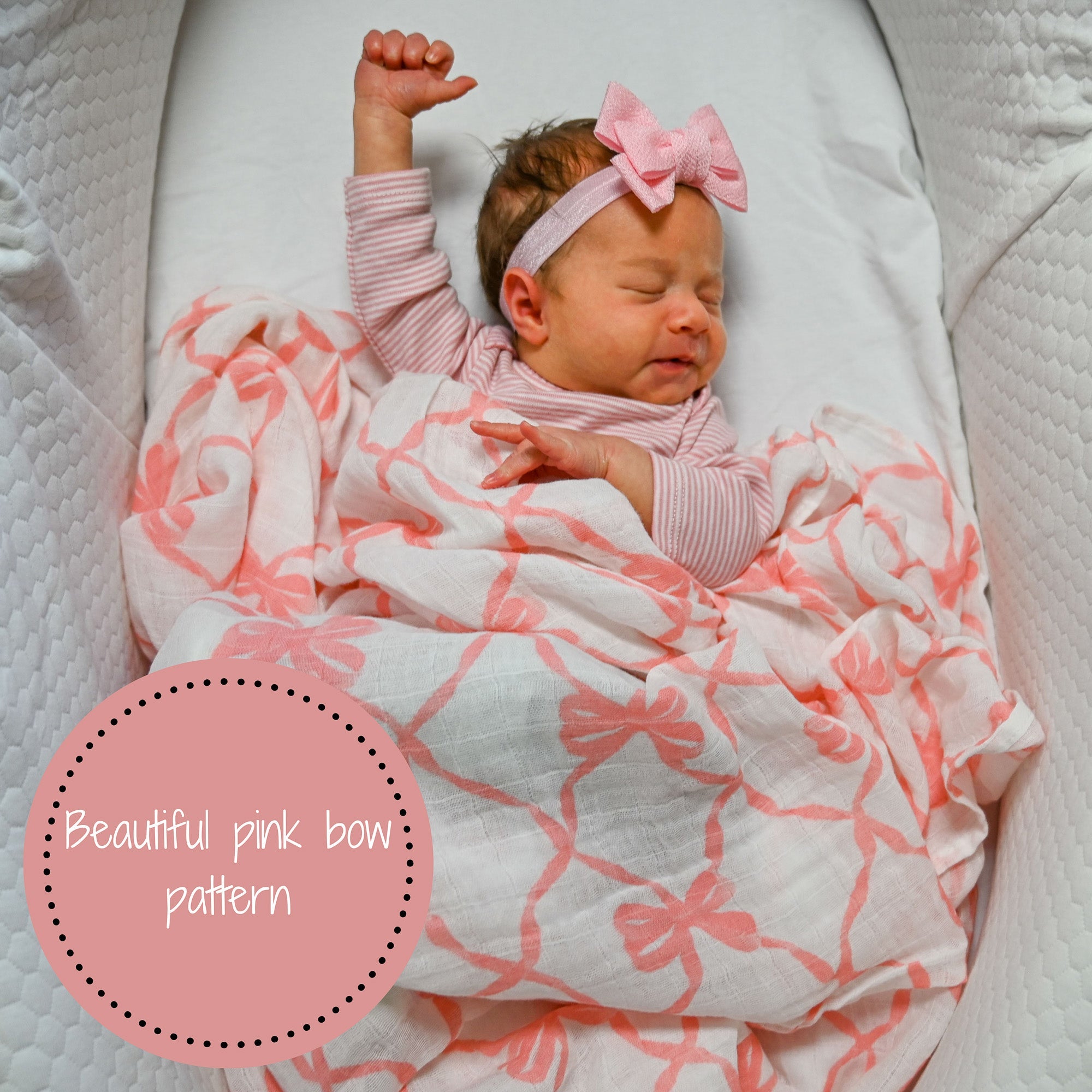 Beautiful Bows Swaddle Blanket