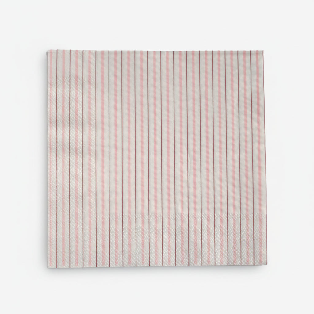 Pink Fine Stripes Napkins (set Of 16)