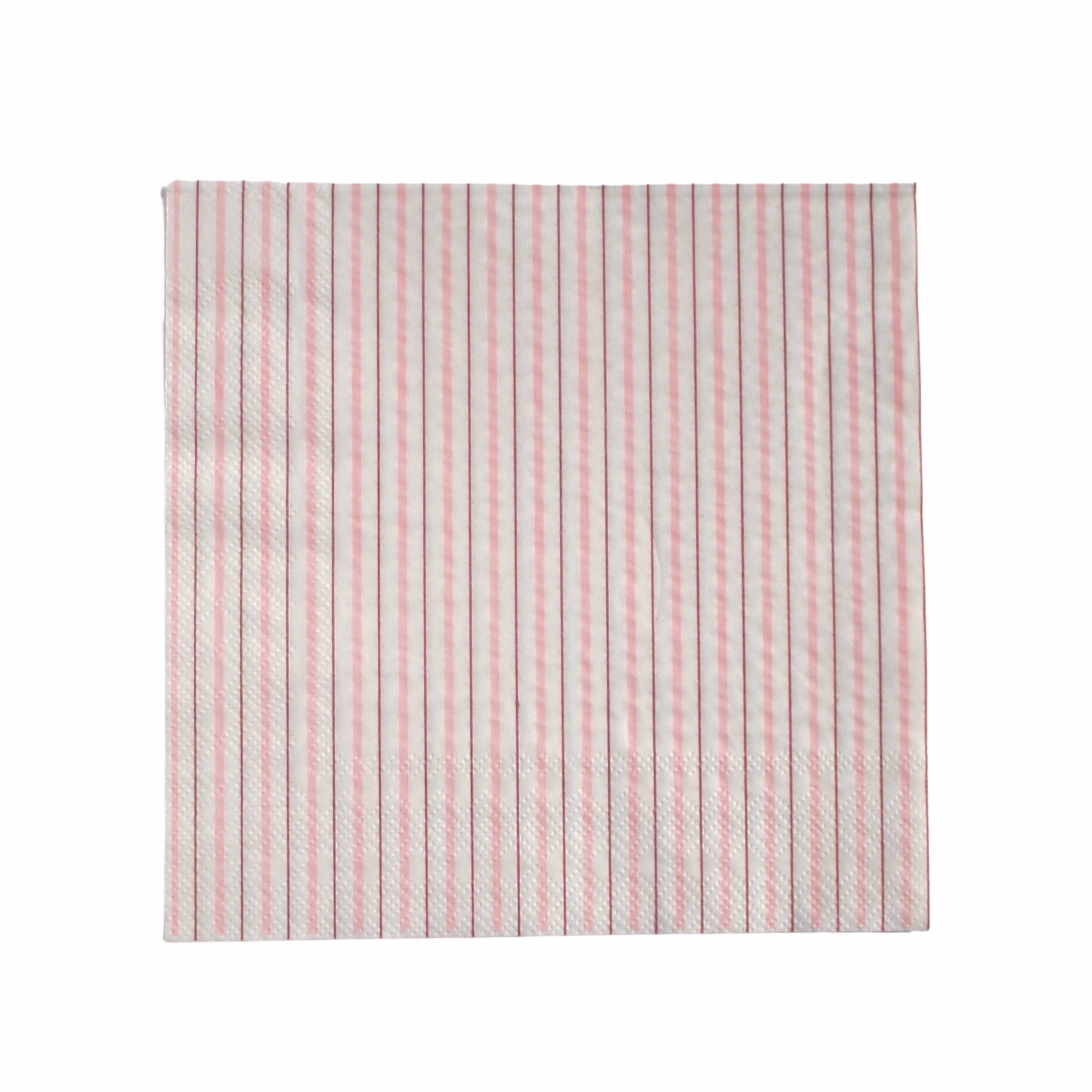 Pink Fine Stripes Napkins (set Of 16)