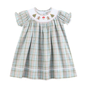 Pinkmas Plaid Christmas Smocked Bishop Dress