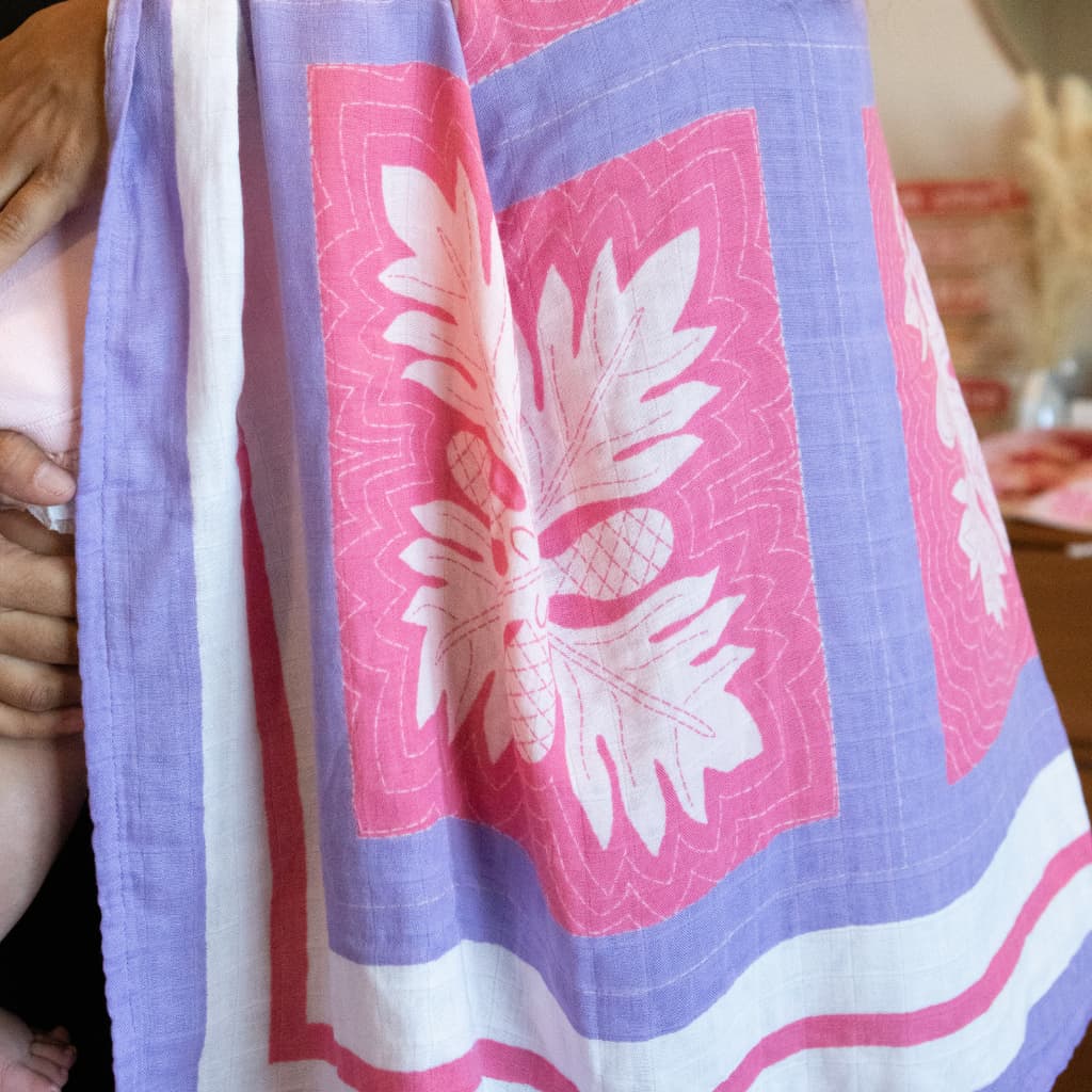 Napuanani In Lokelani Muslin Swaddle Blanket