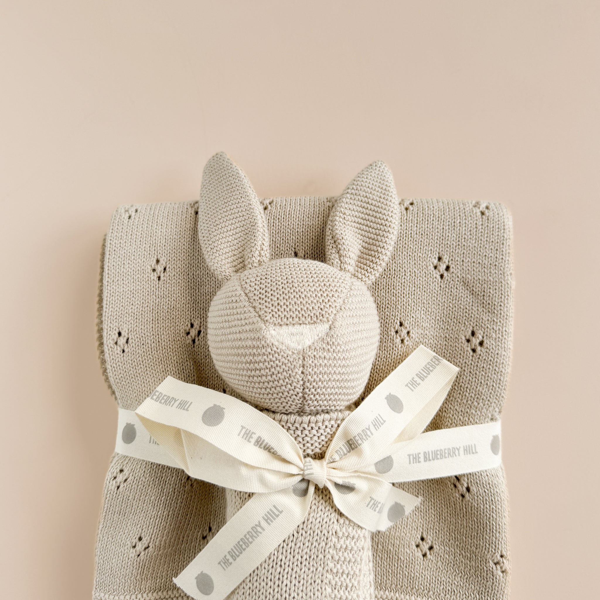 Pique Blanket & Bunny Lovey Gift Set, Birch | Organic Cotton