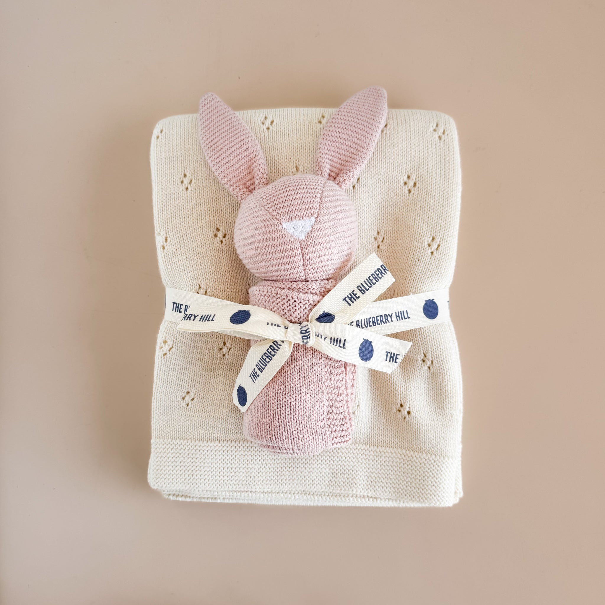 Organic Cotton Bunny Lovey, Blush