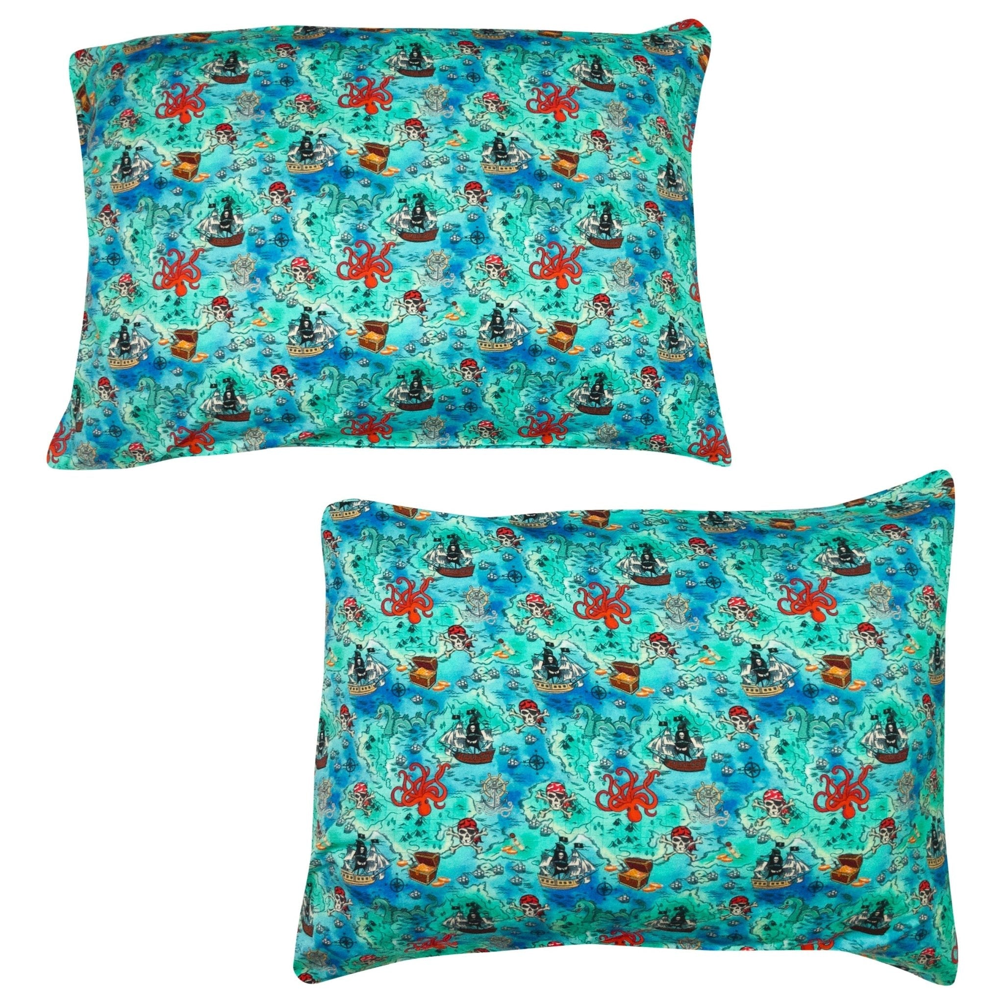 Pirate High Seas Treasure Map 2-pack Toddler Pillow Case