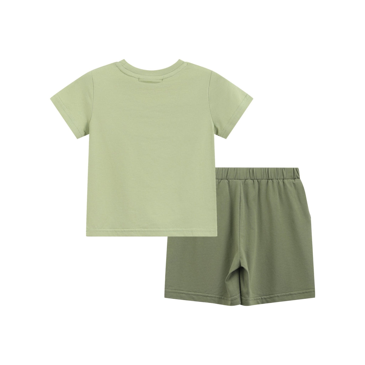 Pistachio Green Mallard Duck Smocked Shirt And Shorts Set