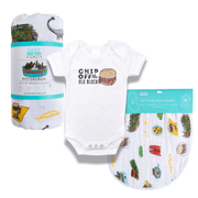 Pittsburgh Newborn Gift Bundle: Swaddle, Bib & Onesie