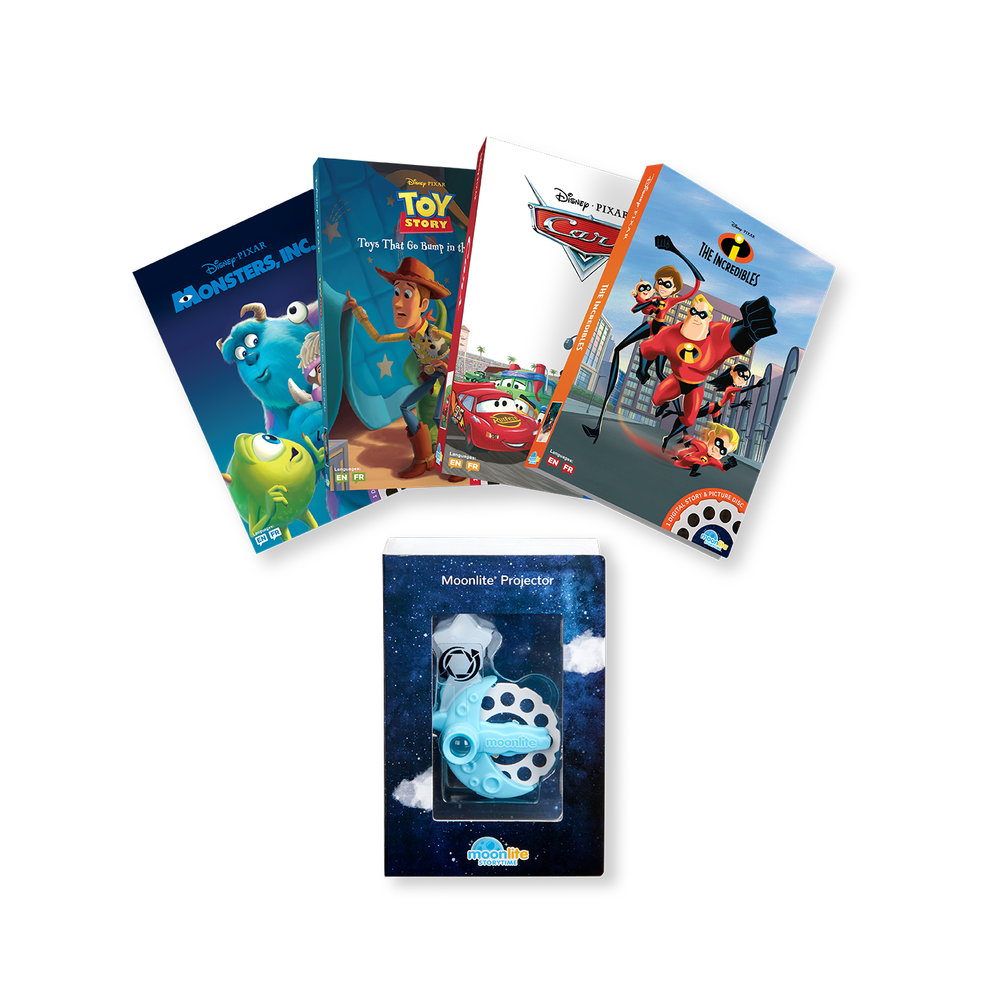 Disney Pixar 4 Story Collection With Projector