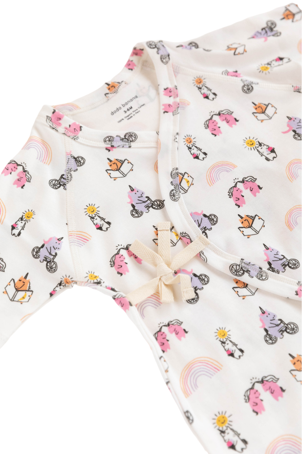 Unicorn Print Baby Kimono Onesie