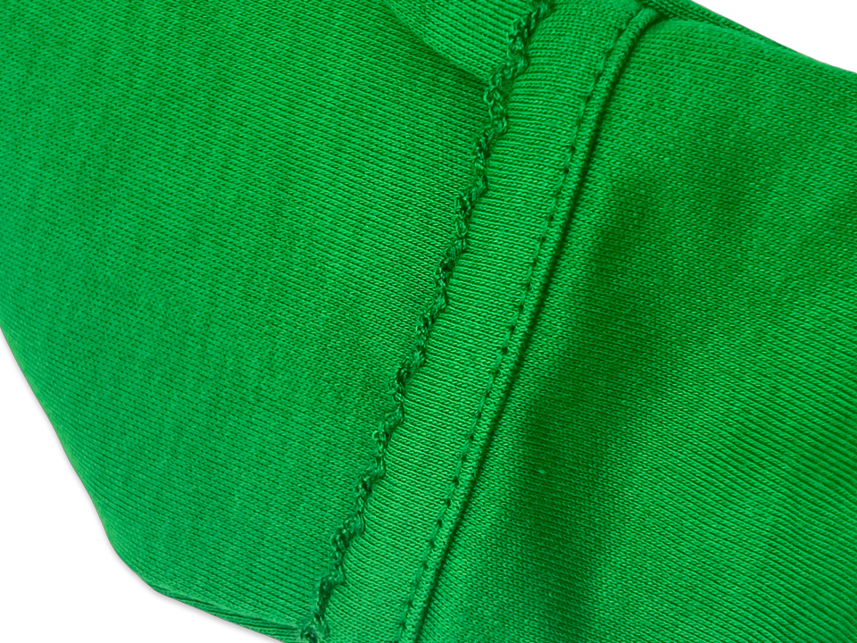 100% Pima Cotton Newborn Pleated Gown & Hat Set: Green (0-6 Months)