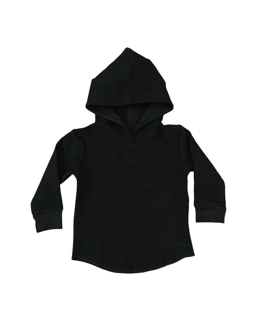 Onyx Waffle Knit Hooded Pullover