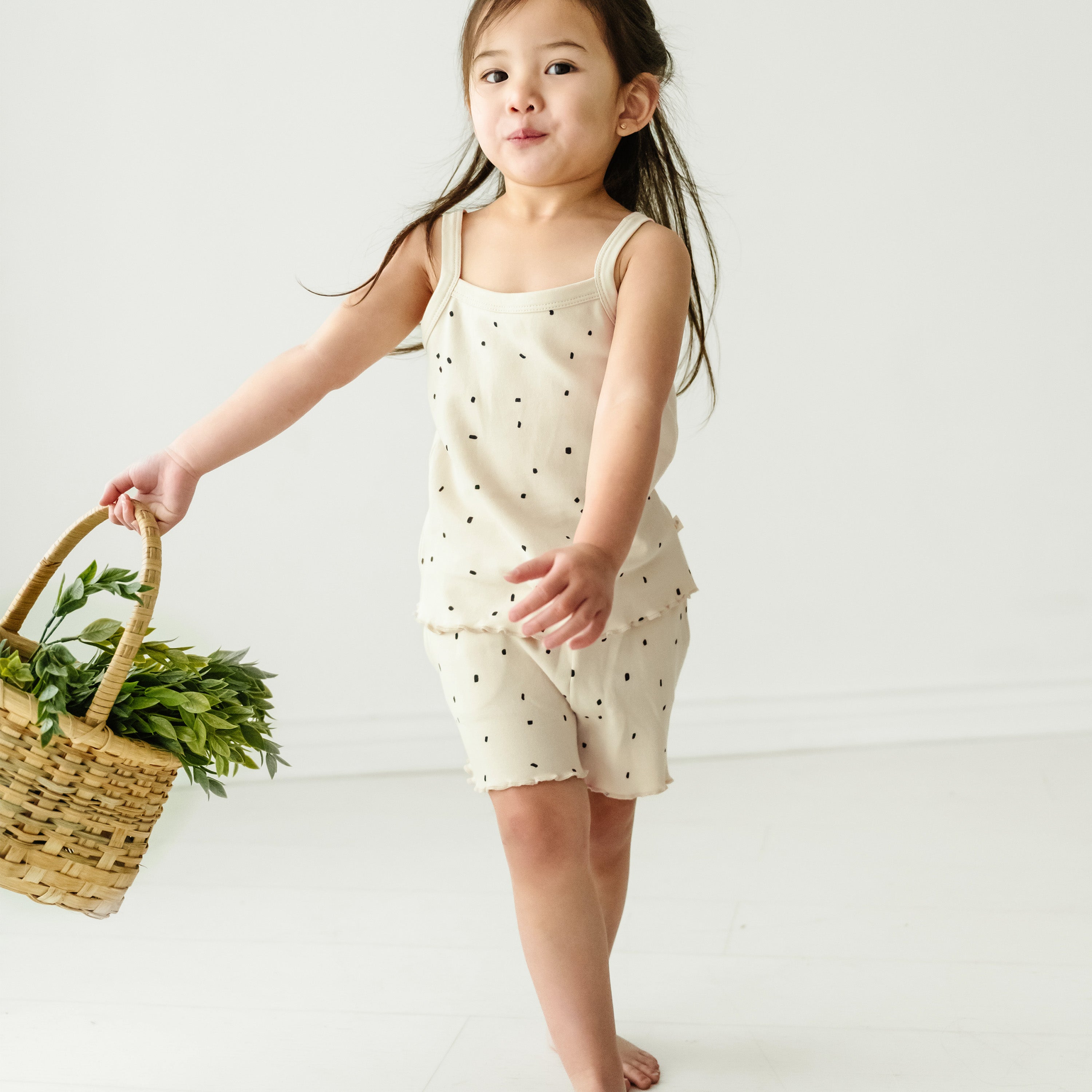 Organic Spaghetti Top & Shorts Set - Pixie Dots