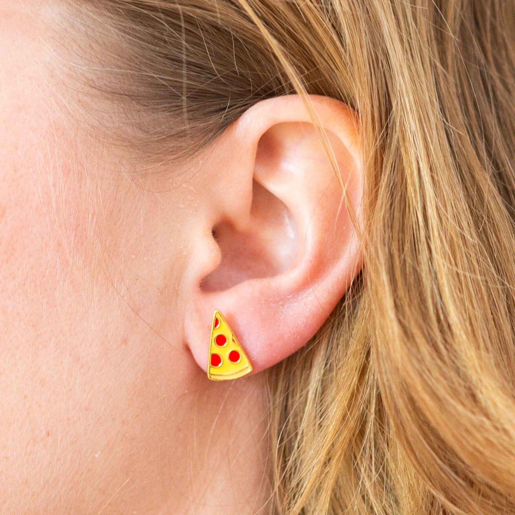 Pizza Enamel Earrings