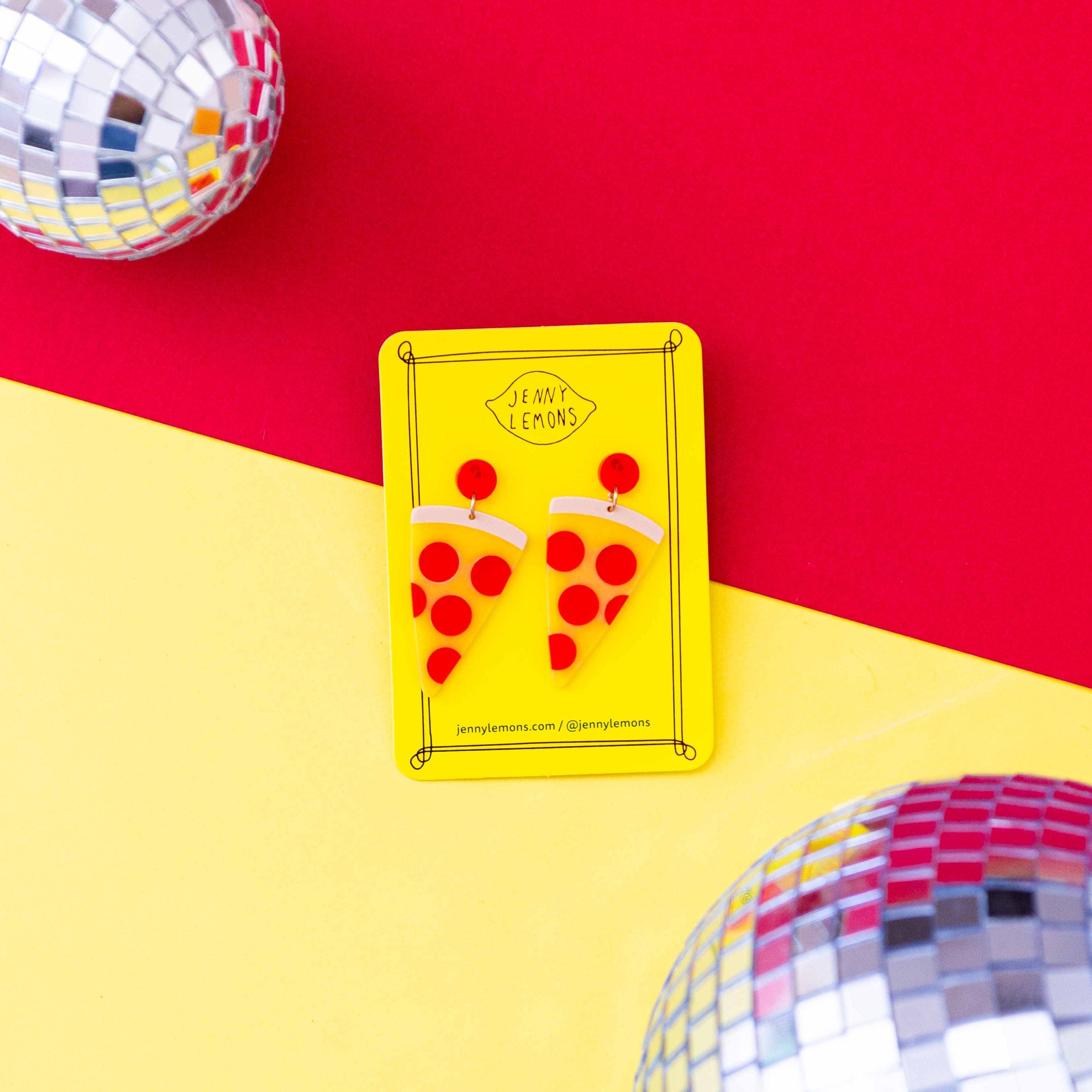 Pizza Acetate Earrings