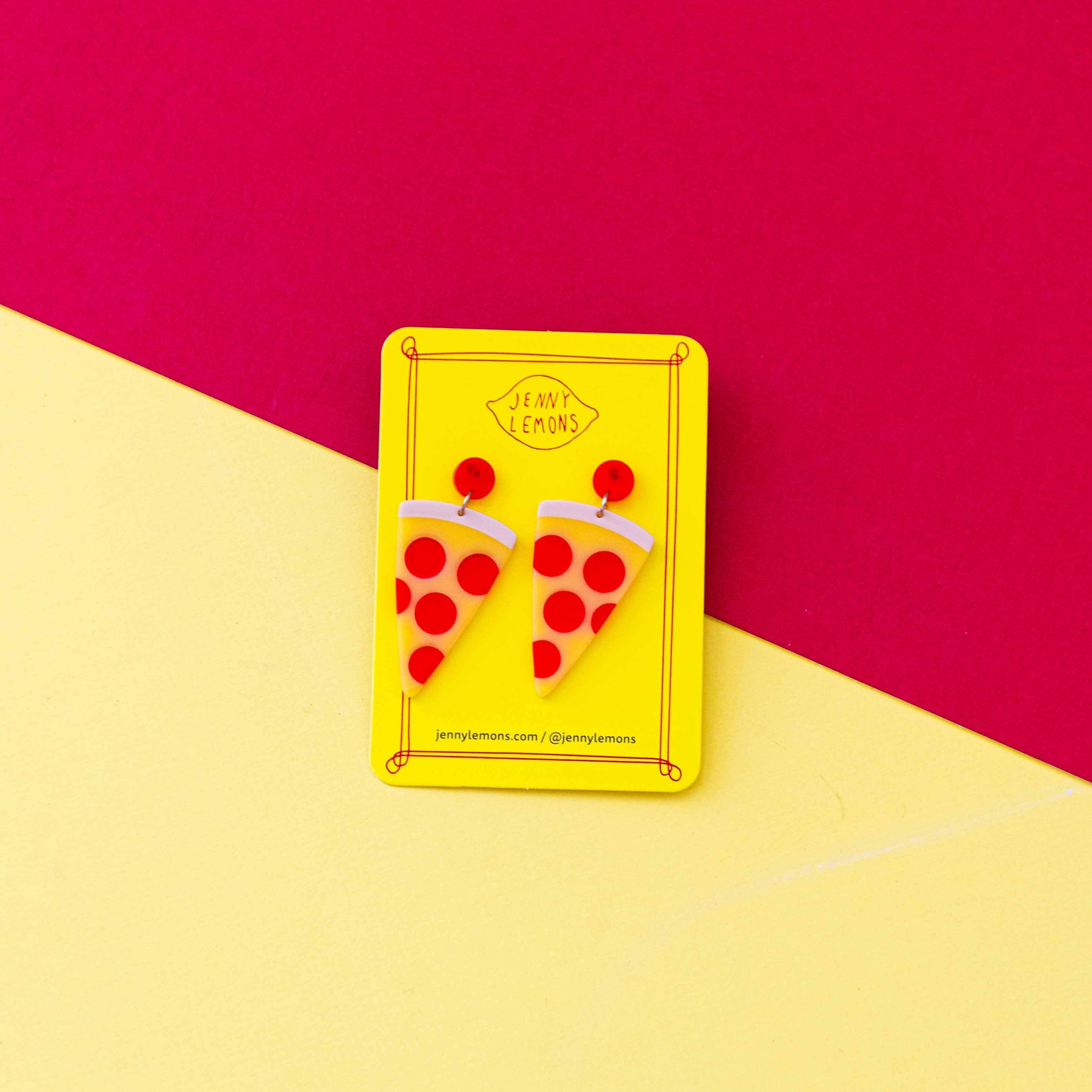 Pizza Acetate Earrings