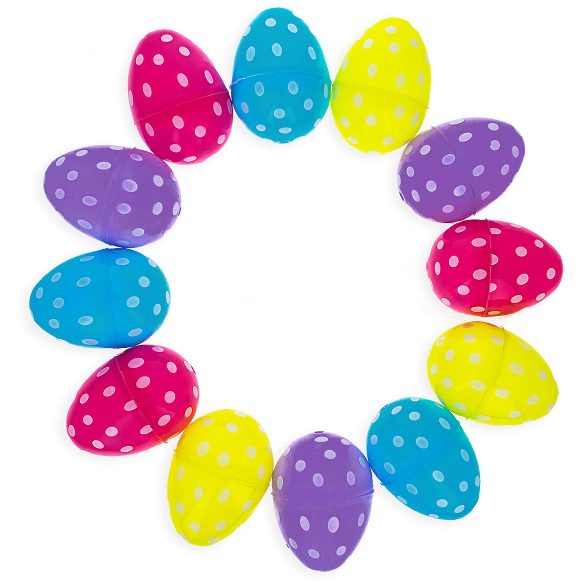 12 Bright Pattern Plastic Easter Eggs