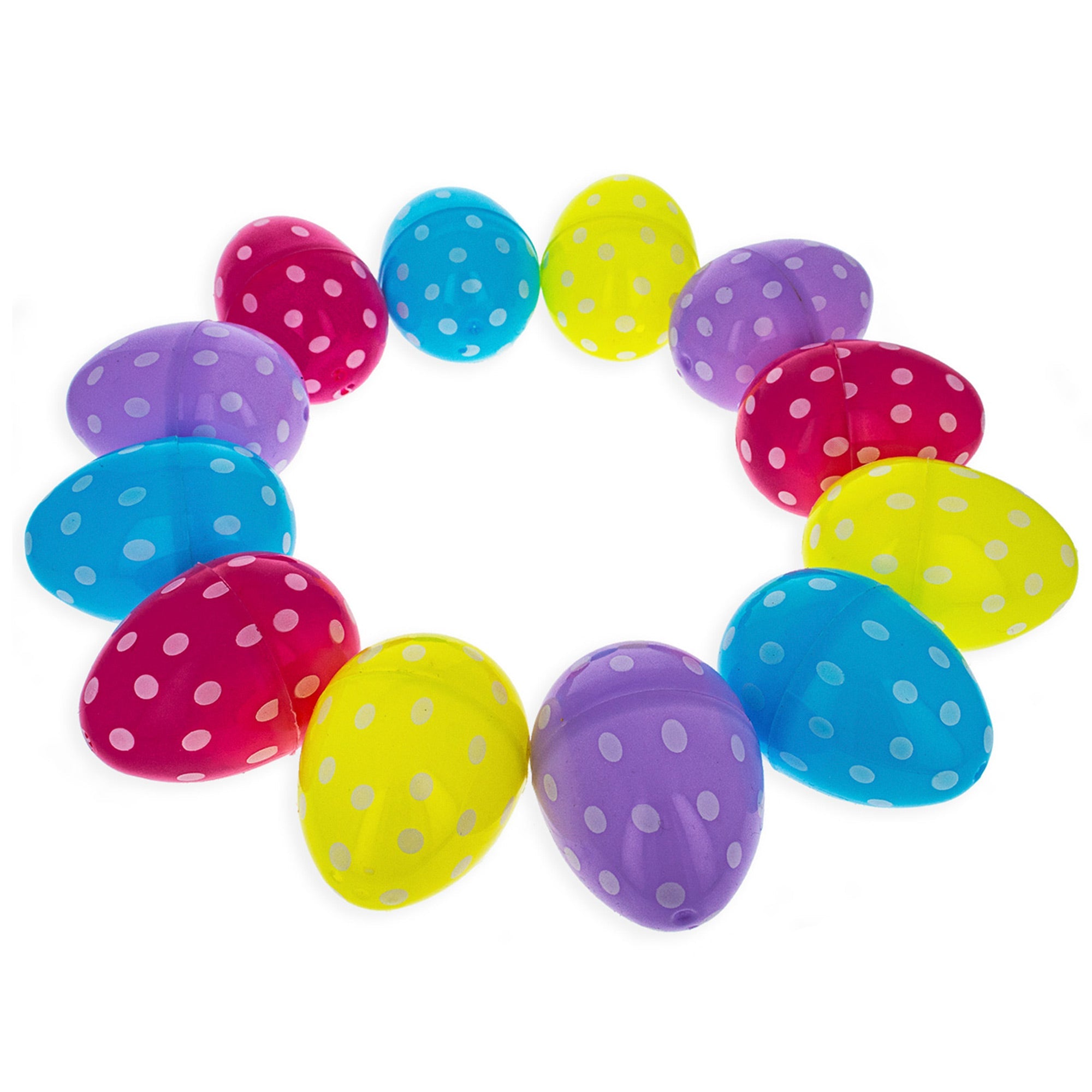 12 Bright Pattern Plastic Easter Eggs