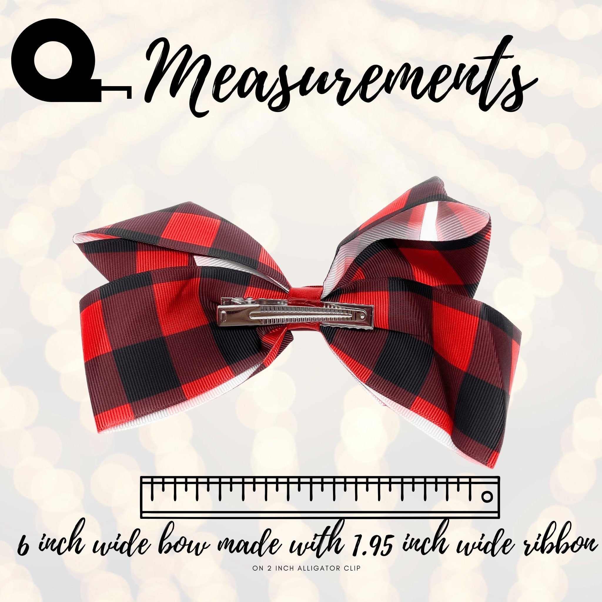 Plaid Hair Bow, Lumberjack Print Bow, Buffalo Check Hair Bow