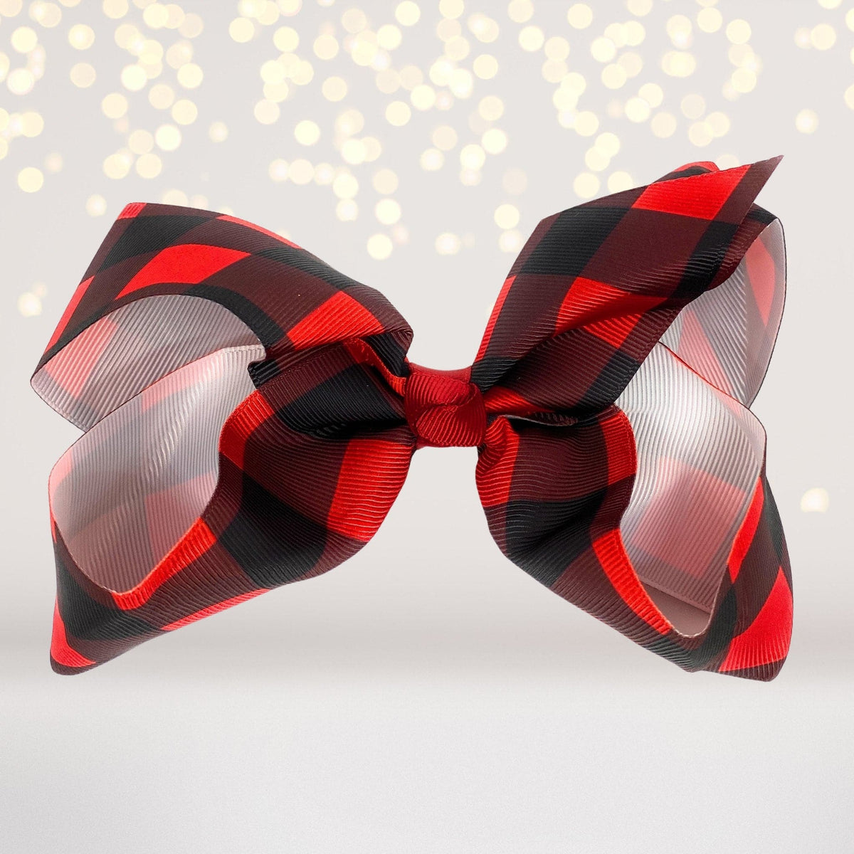 Plaid Hair Bow, Lumberjack Print Bow, Buffalo Check Hair Bow