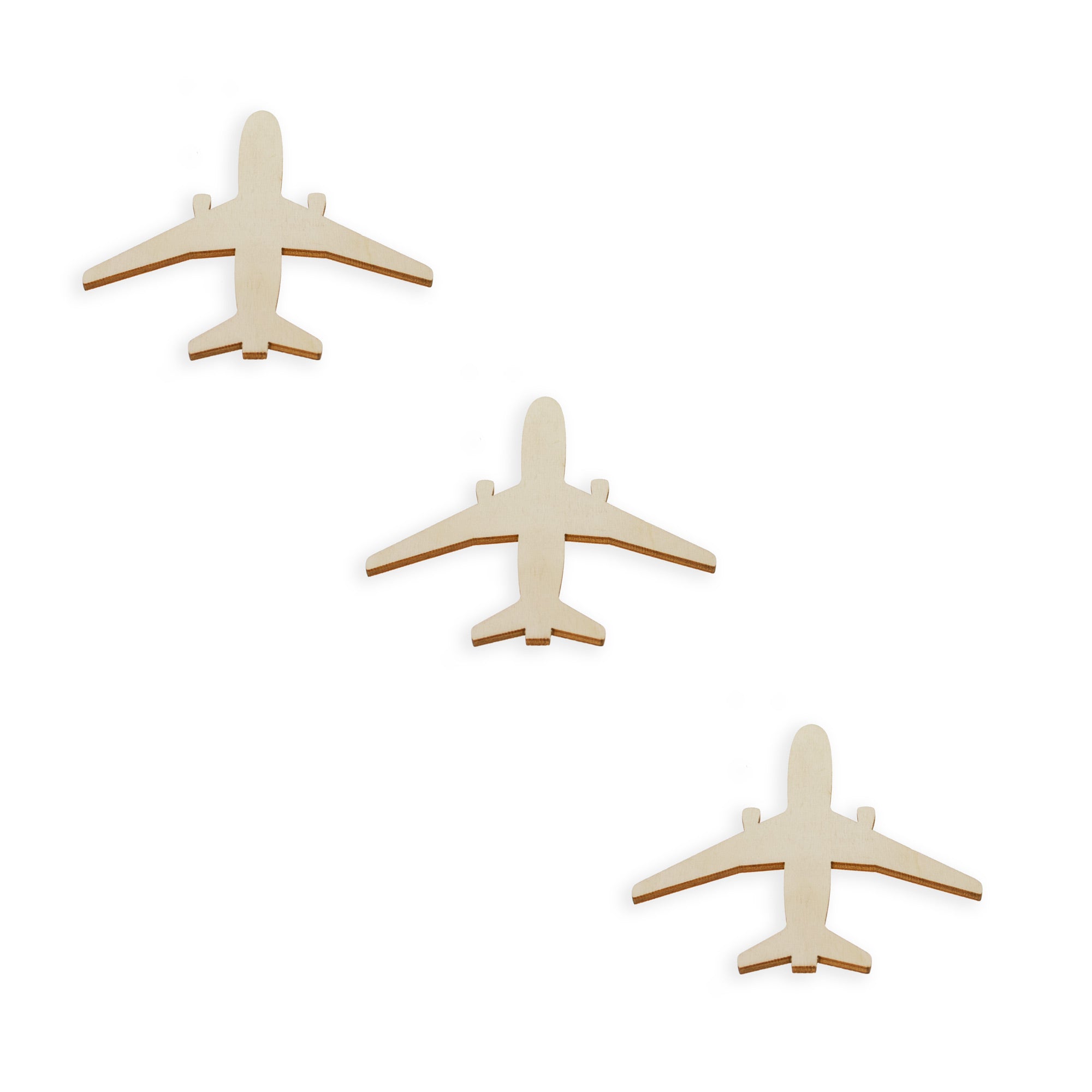 3 Airplanes Unfinished Wooden Shapes Craft Cutouts Diy Unpainted 3d Plaques 4 Inches