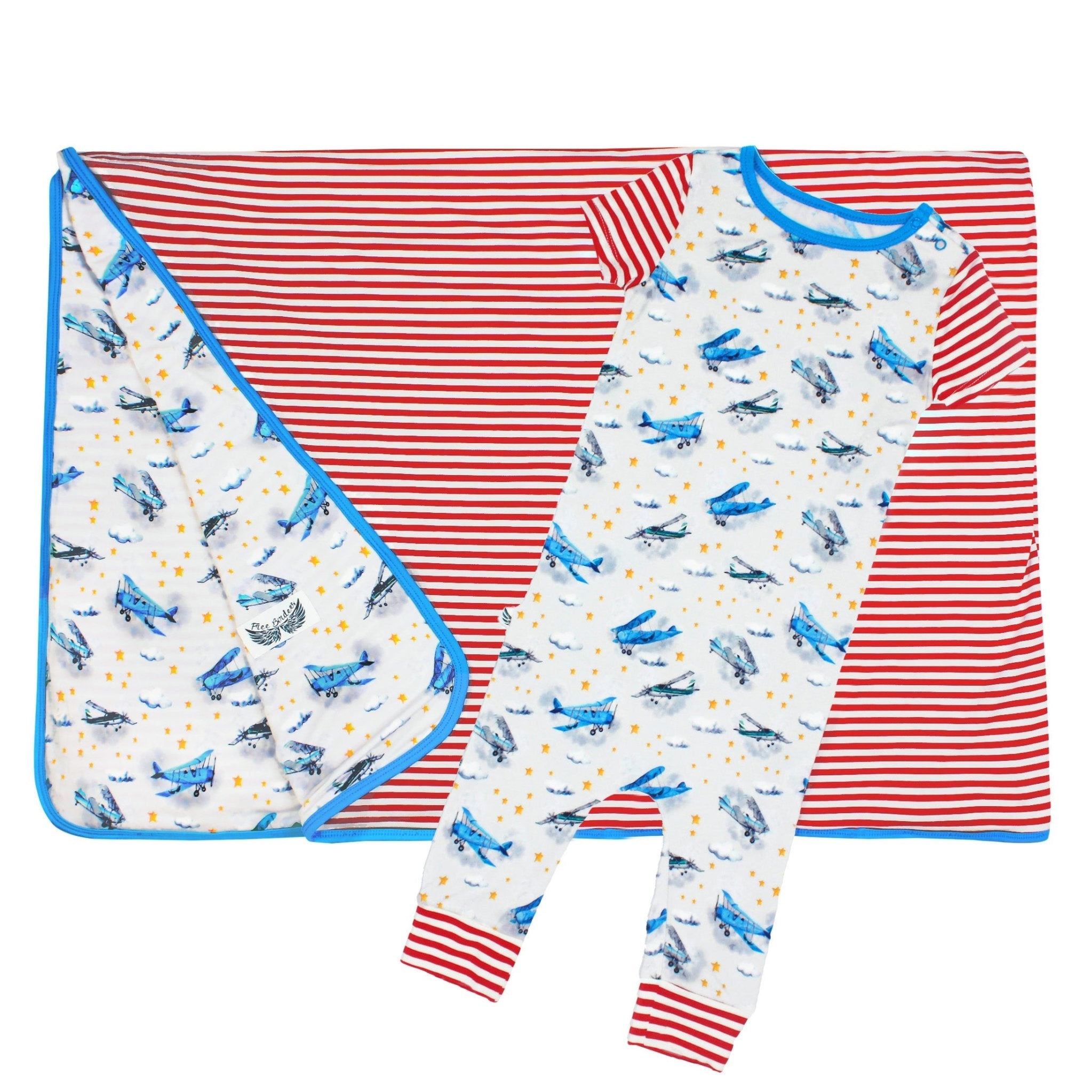 Planes Flying On Cloud 9 Romper With Side Zipper (0-24m)