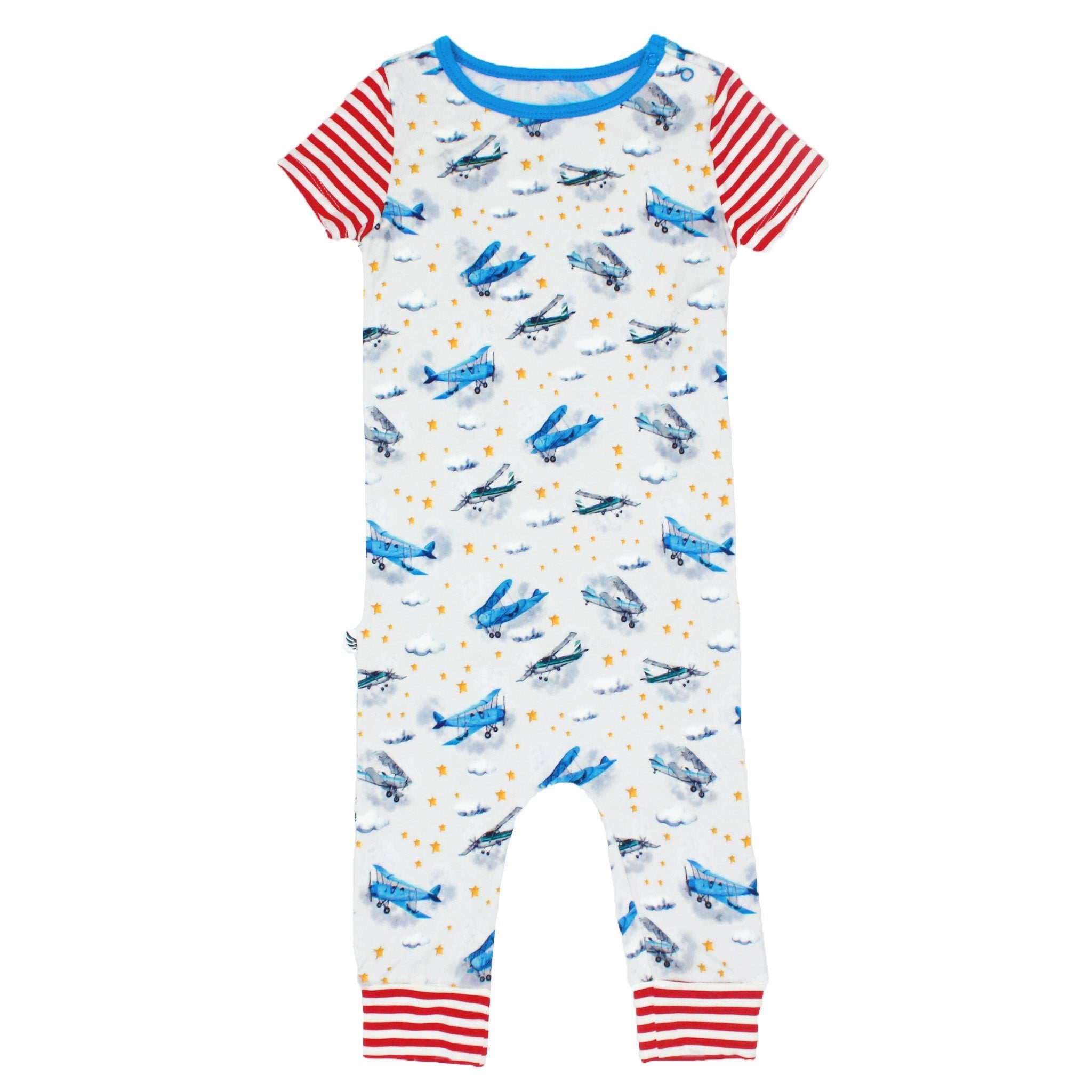 Planes Flying On Cloud 9 Romper With Side Zipper (0-24m)