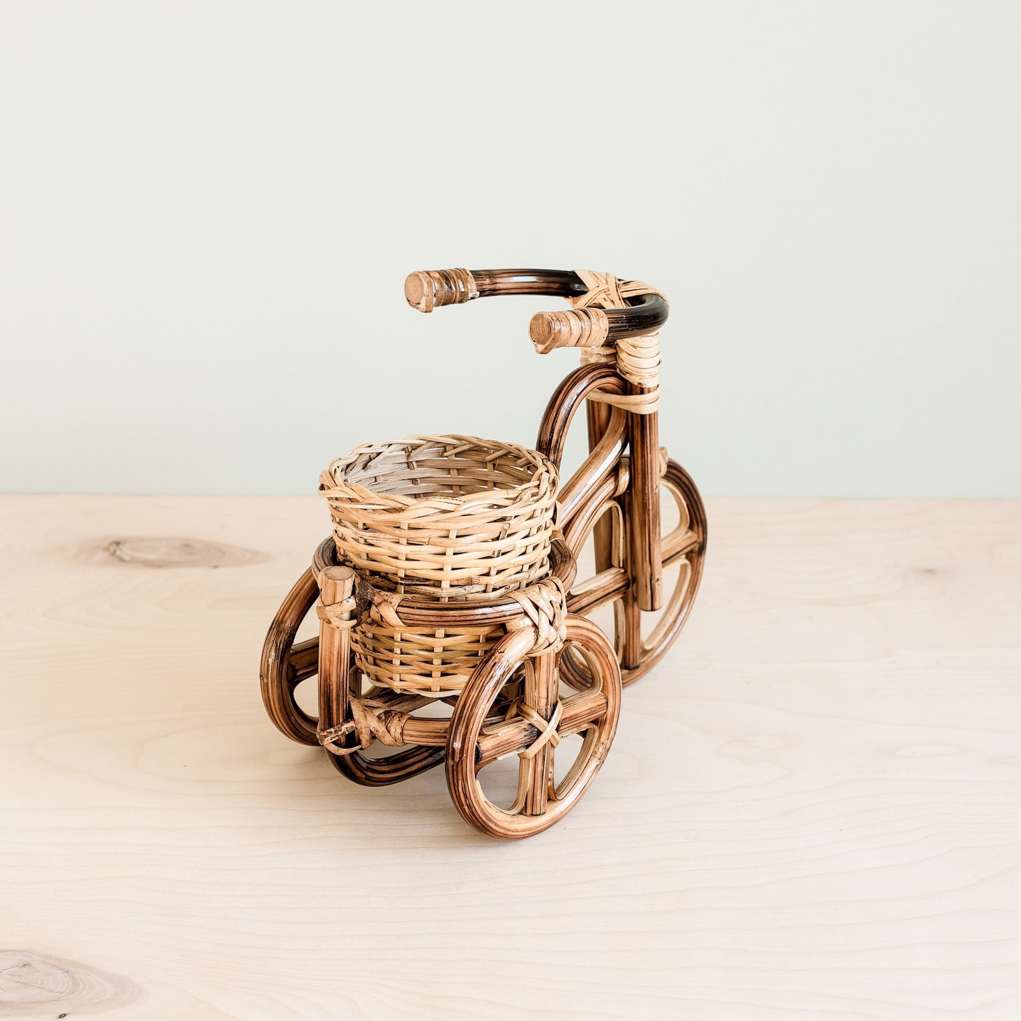 Bicycle Rattan Planter, Large - Handmade Planters | Likhâ