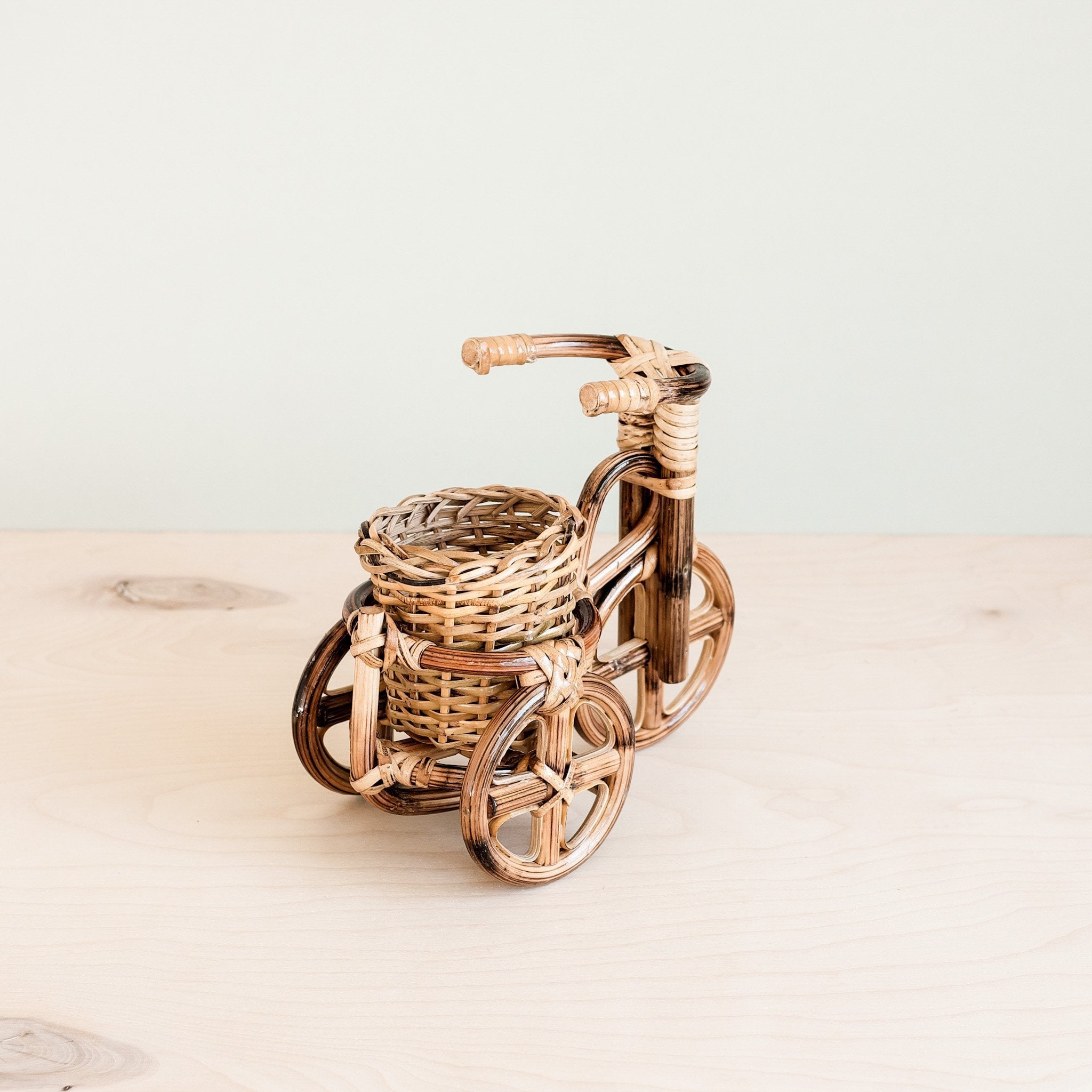Bicycle Rattan Planter, Medium - Handmade Planters | Likhâ