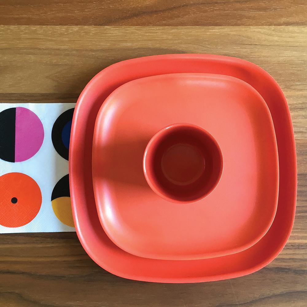 Bamboo Dinner Plate - 4 Piece Set - Persimmon