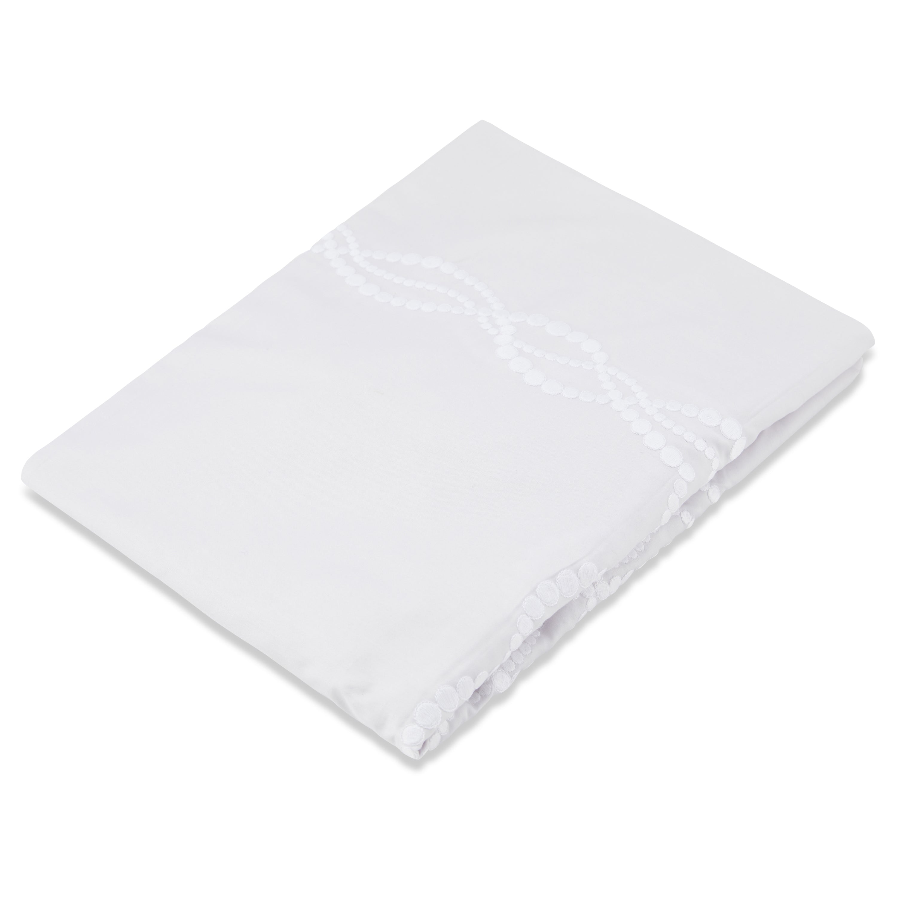 Embroidered Crib Sheet - Platinum Pearl Ropes