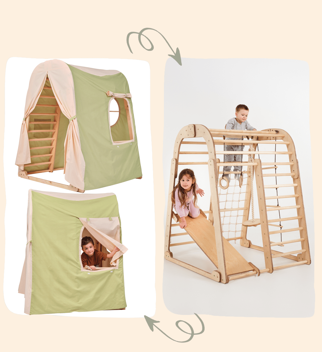 Play Tent Cover For Indoor Wooden Playground