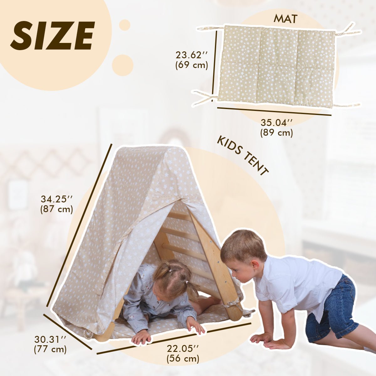 Play Tent Cover With Mat For Climbing Triangle Ladder