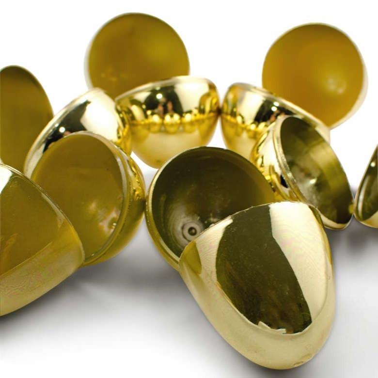 Set Of 24 Shiny Golden Plastic Easter Eggs, 2.25 Inches