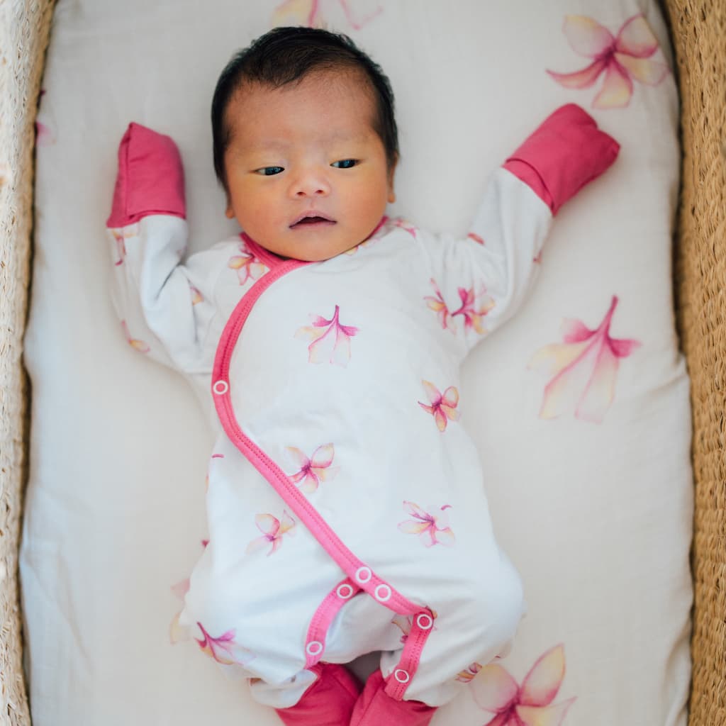 Plumeria Bamboo Newborn Coverall