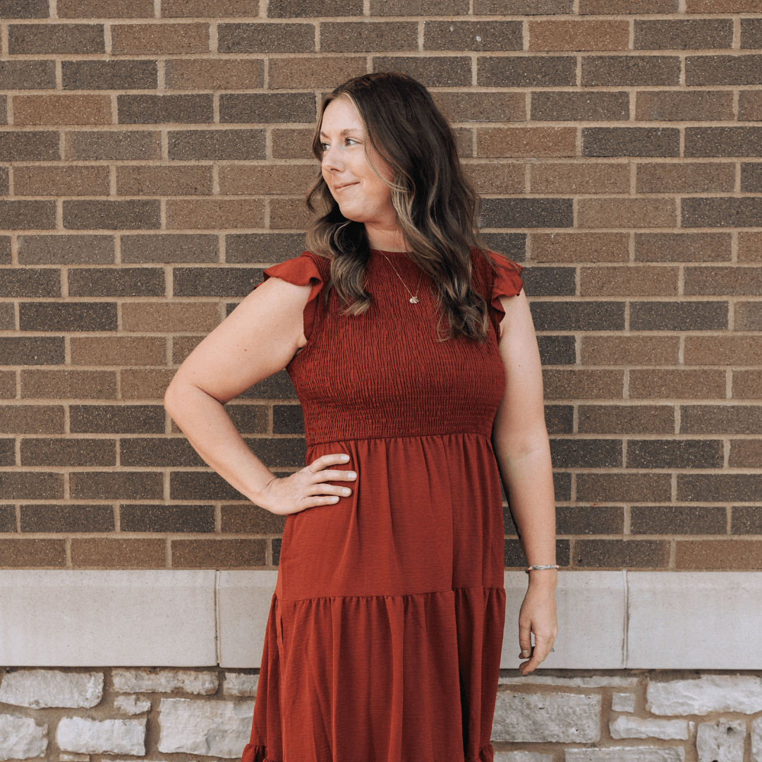 Rust Reddish Brown Maxi Dress - Women