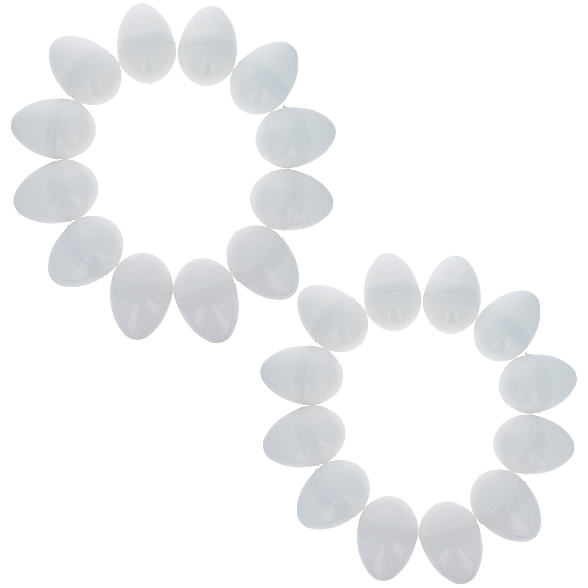 Set Of 144 White Plastic Easter Eggs 2.25 Inches