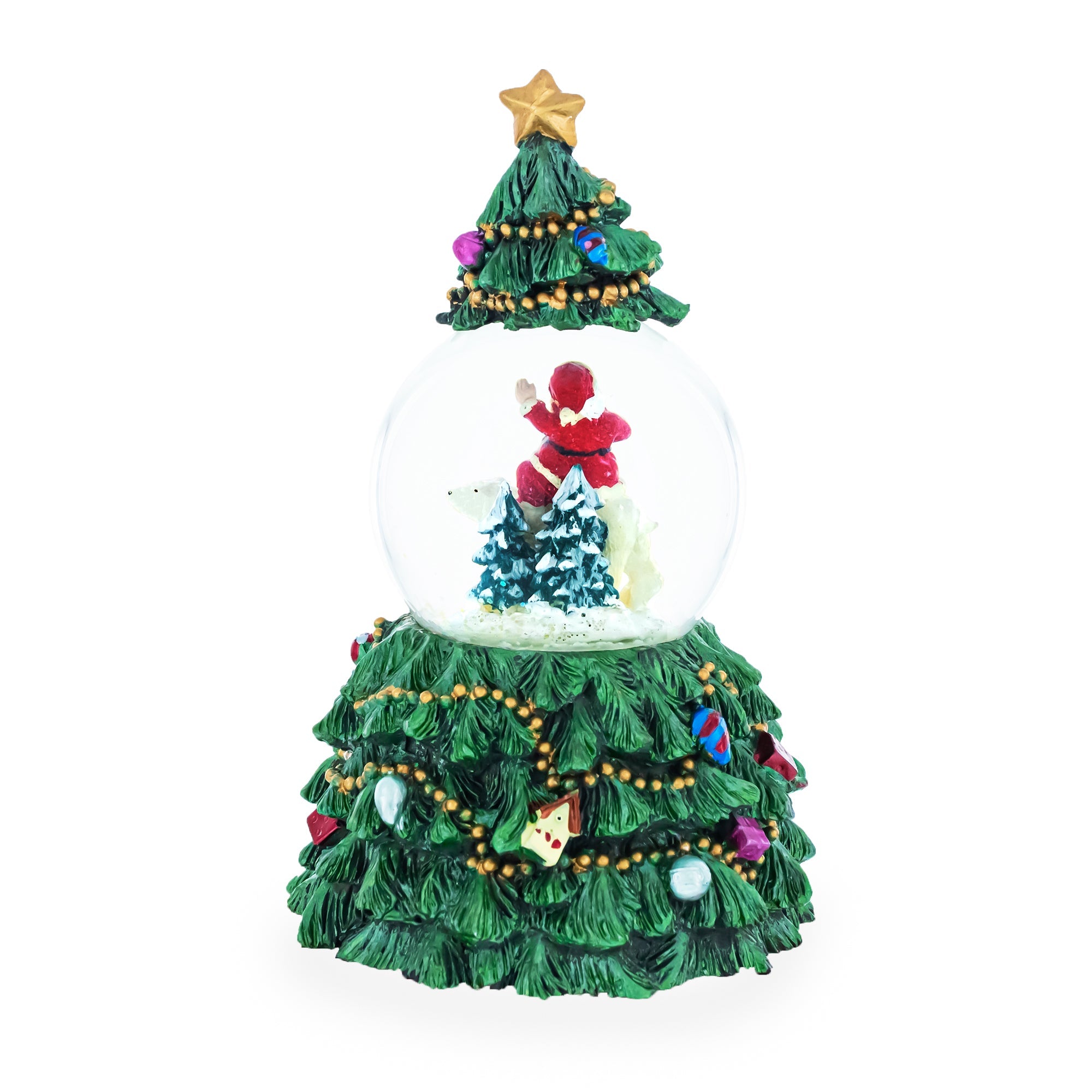 Santa's Polar Expedition: Spinning Musical Water Snow Globe With Bear Rider