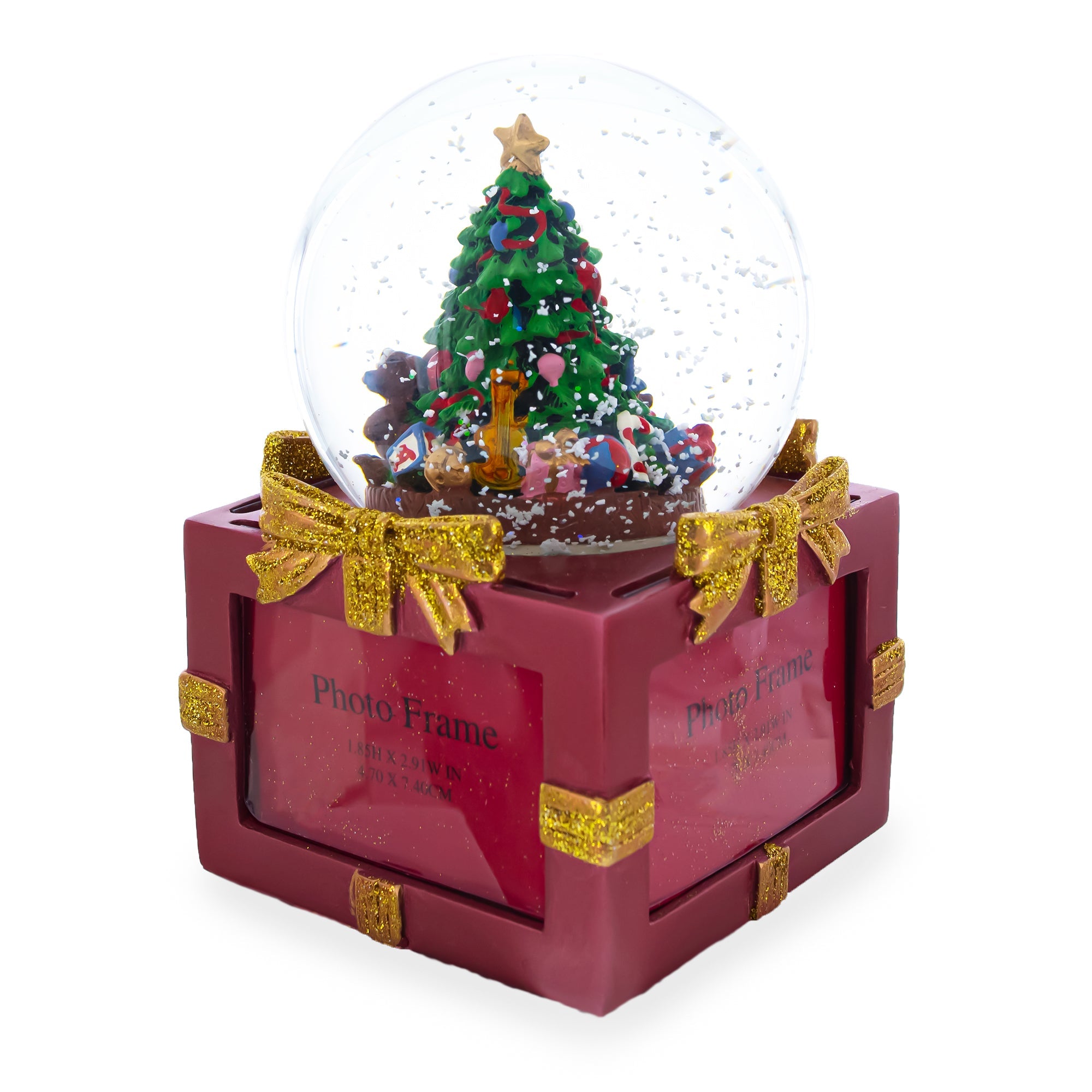 Four-sided Picture Frame Christmas Tree: Musical Water Snow Globe