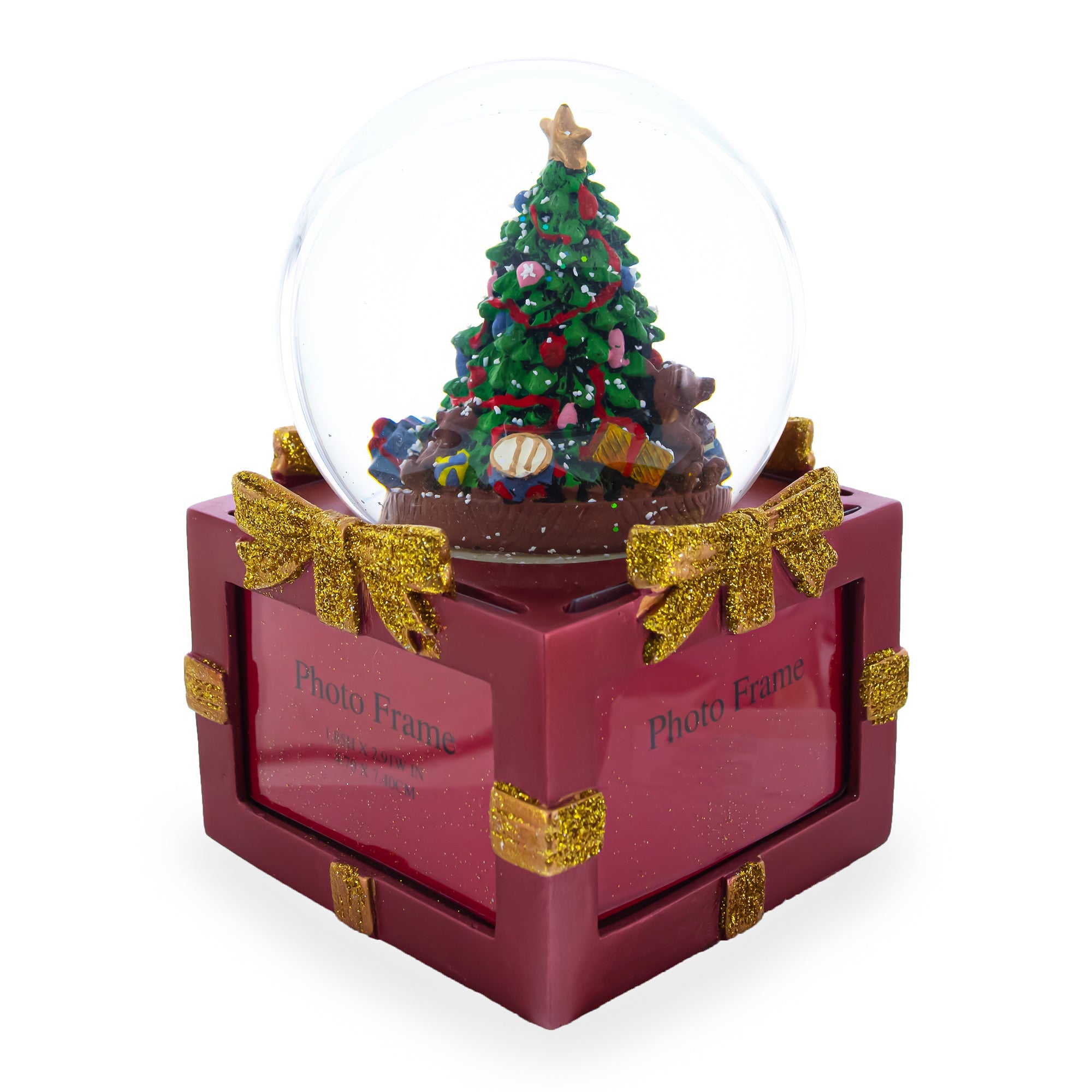 Four-sided Picture Frame Christmas Tree: Musical Water Snow Globe