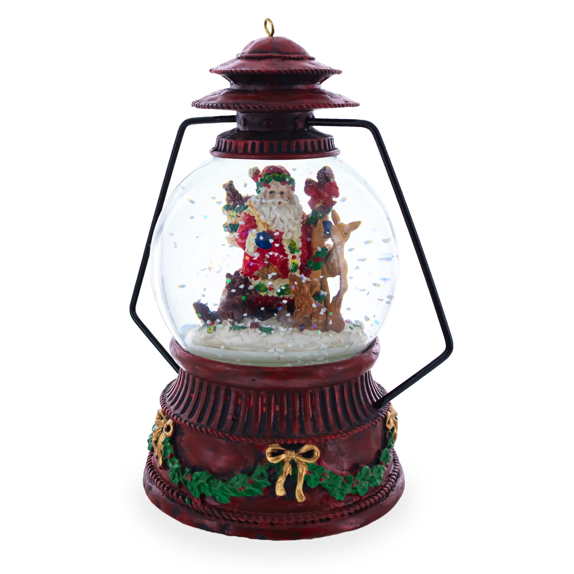 Santa's Wildlife Symphony: Illuminated Musical Snow Globe With Forest Creatures