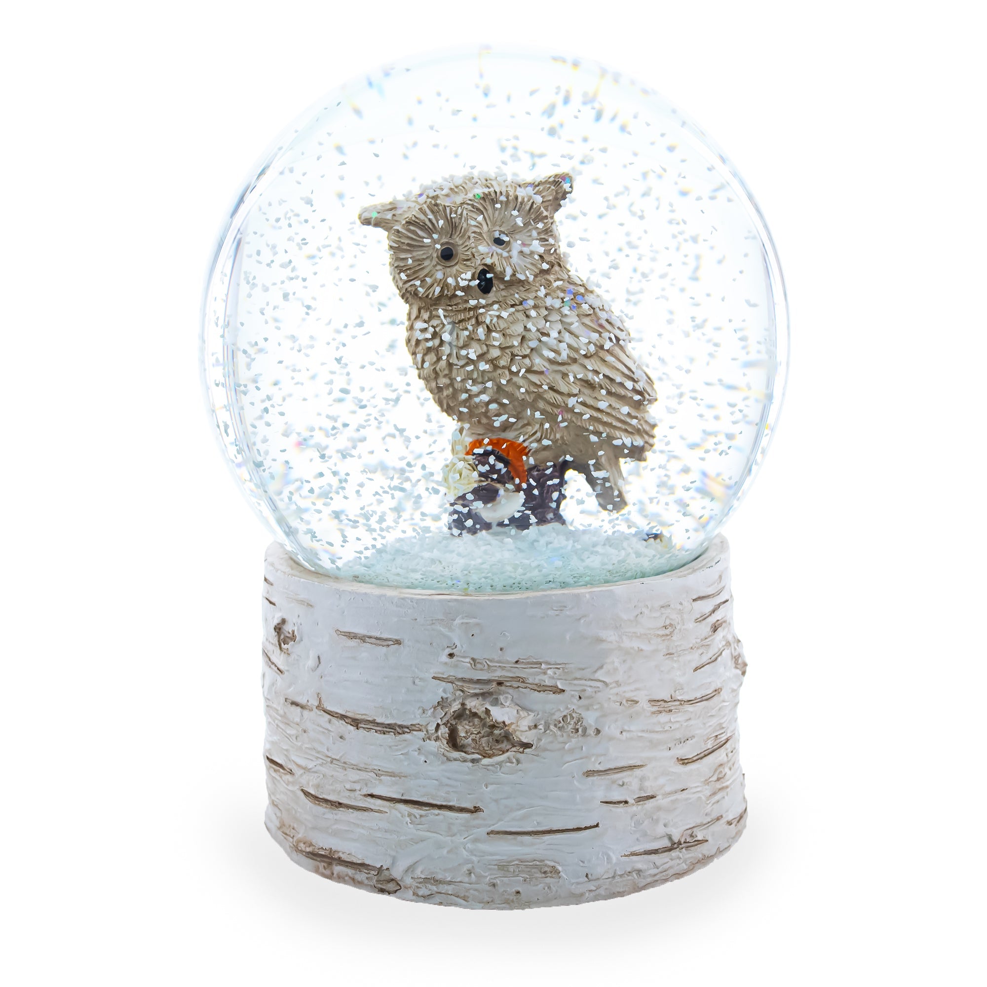 Melodic Owl Perched On Tree Branch: Musical Water Snow Globe