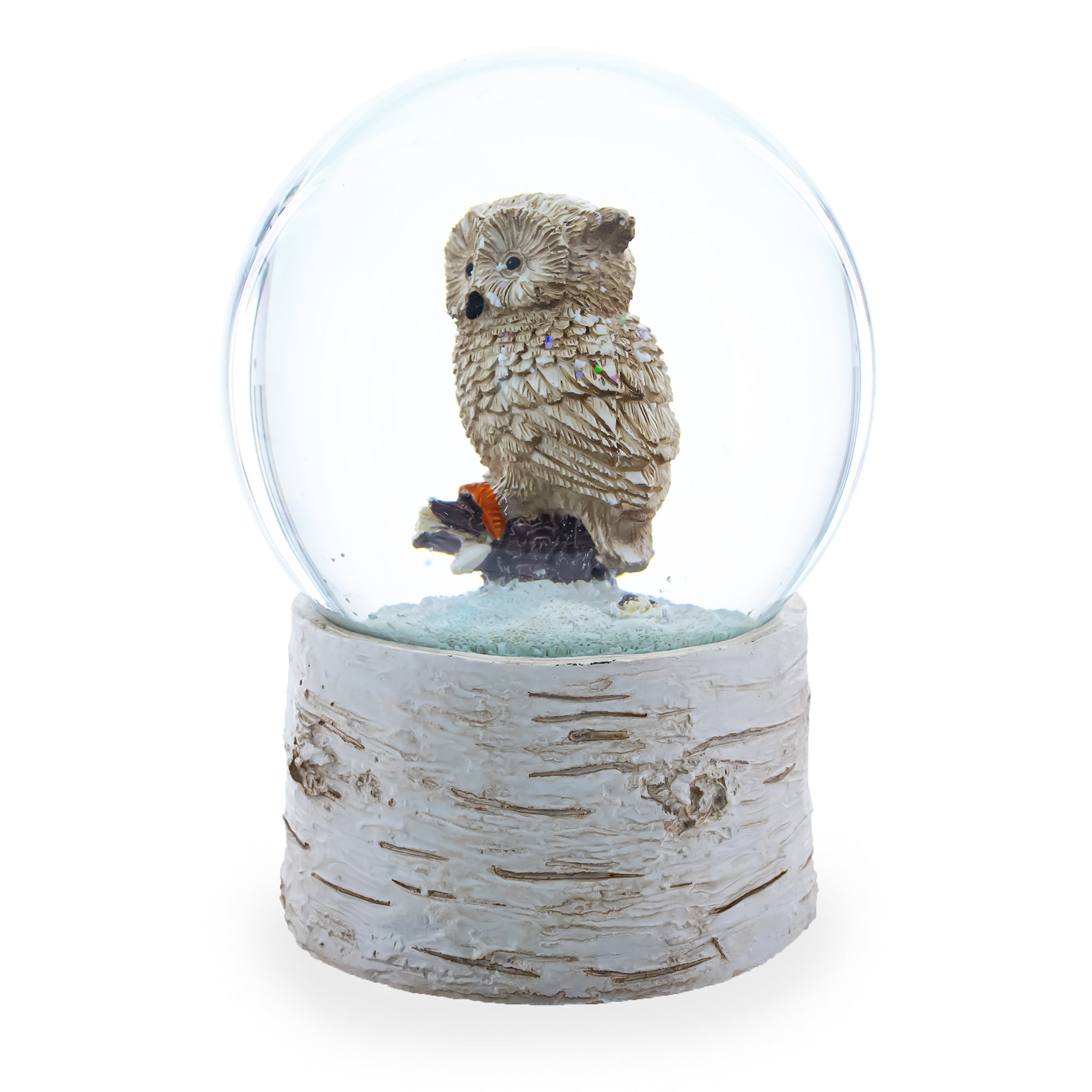 Melodic Owl Perched On Tree Branch: Musical Water Snow Globe