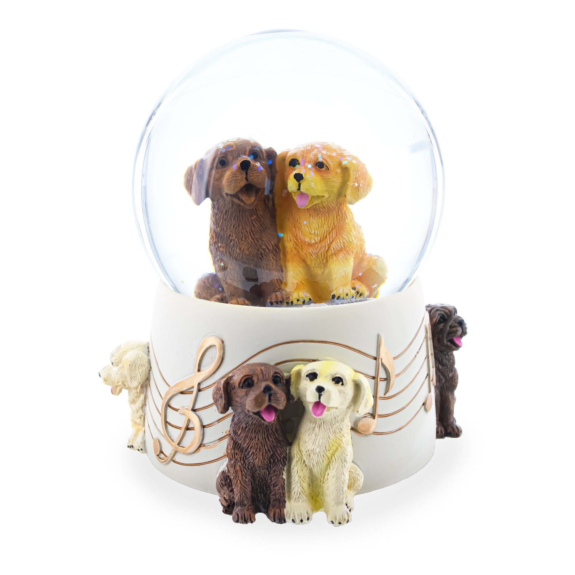 Canine Celebration: Musical Water Snow Globe With Dogs Enjoying A Party