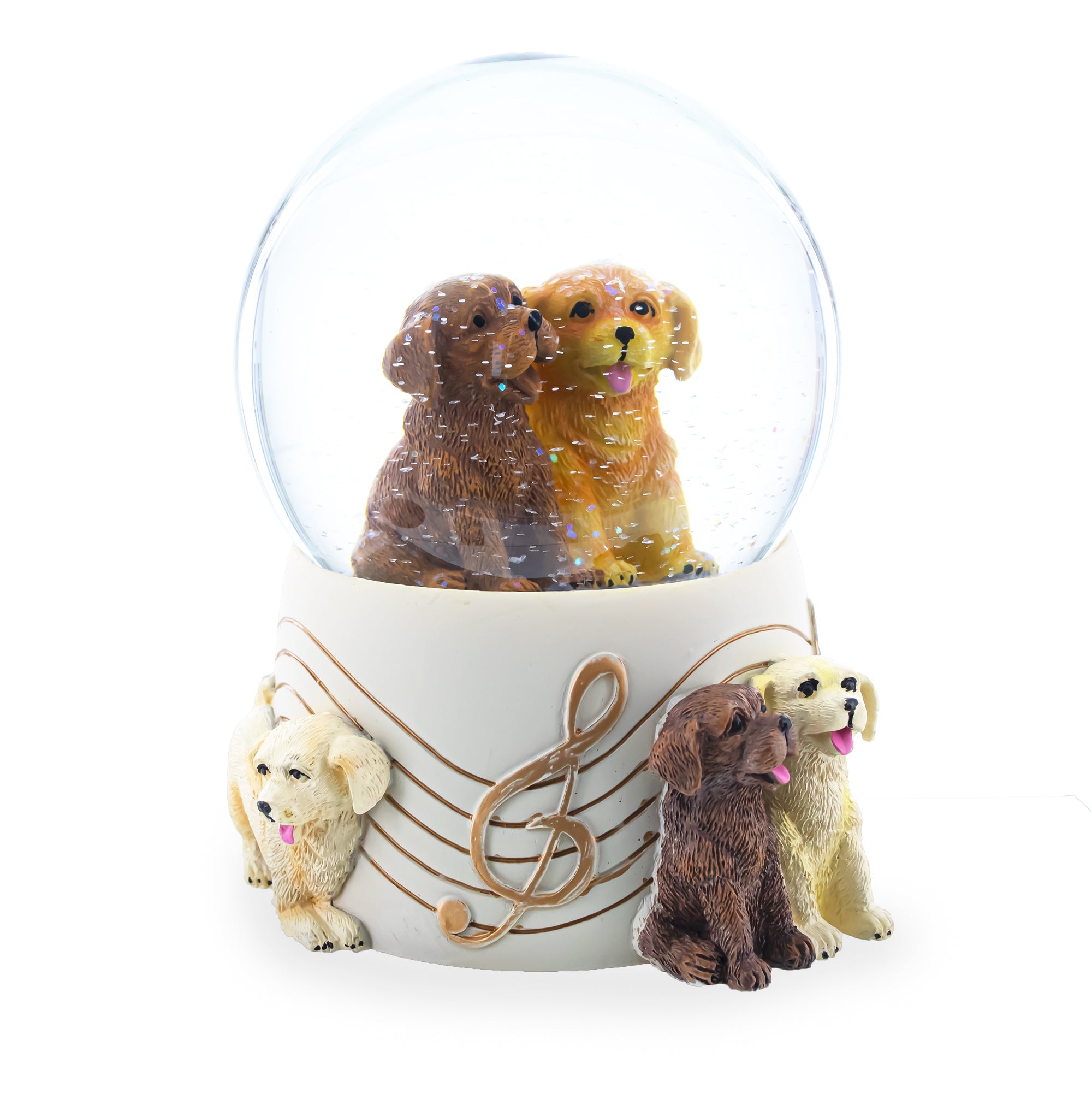 Canine Celebration: Musical Water Snow Globe With Dogs Enjoying A Party