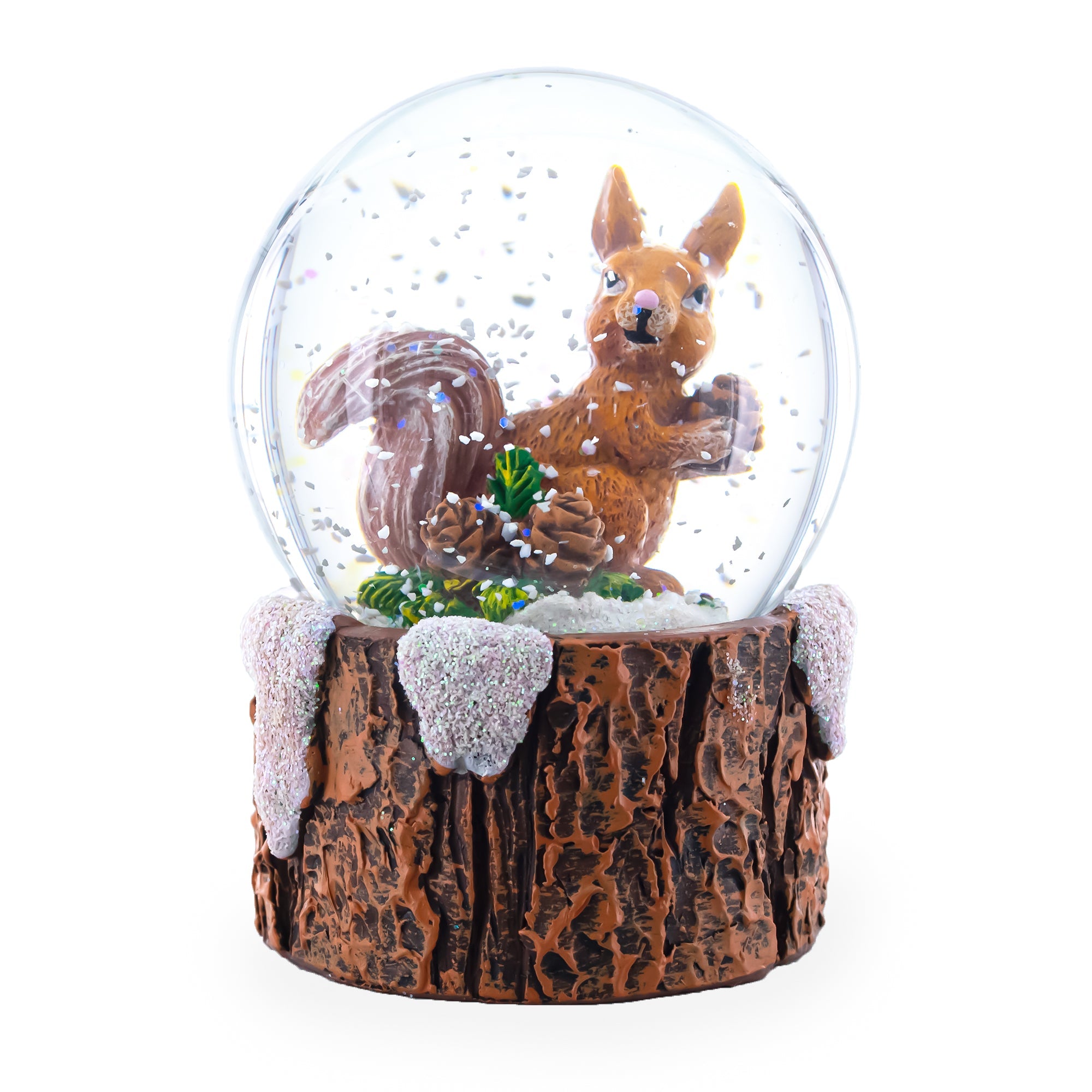 Pinecone Pal Mini Water Snow Globe: Squirrel With A Nutty Friend