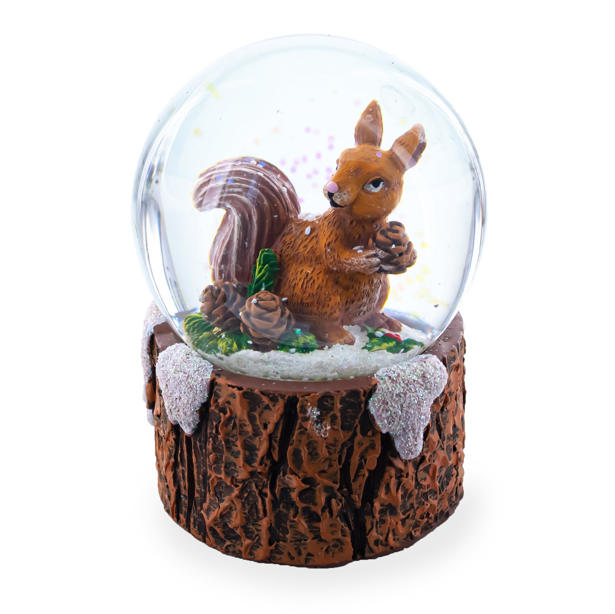 Pinecone Pal Mini Water Snow Globe: Squirrel With A Nutty Friend