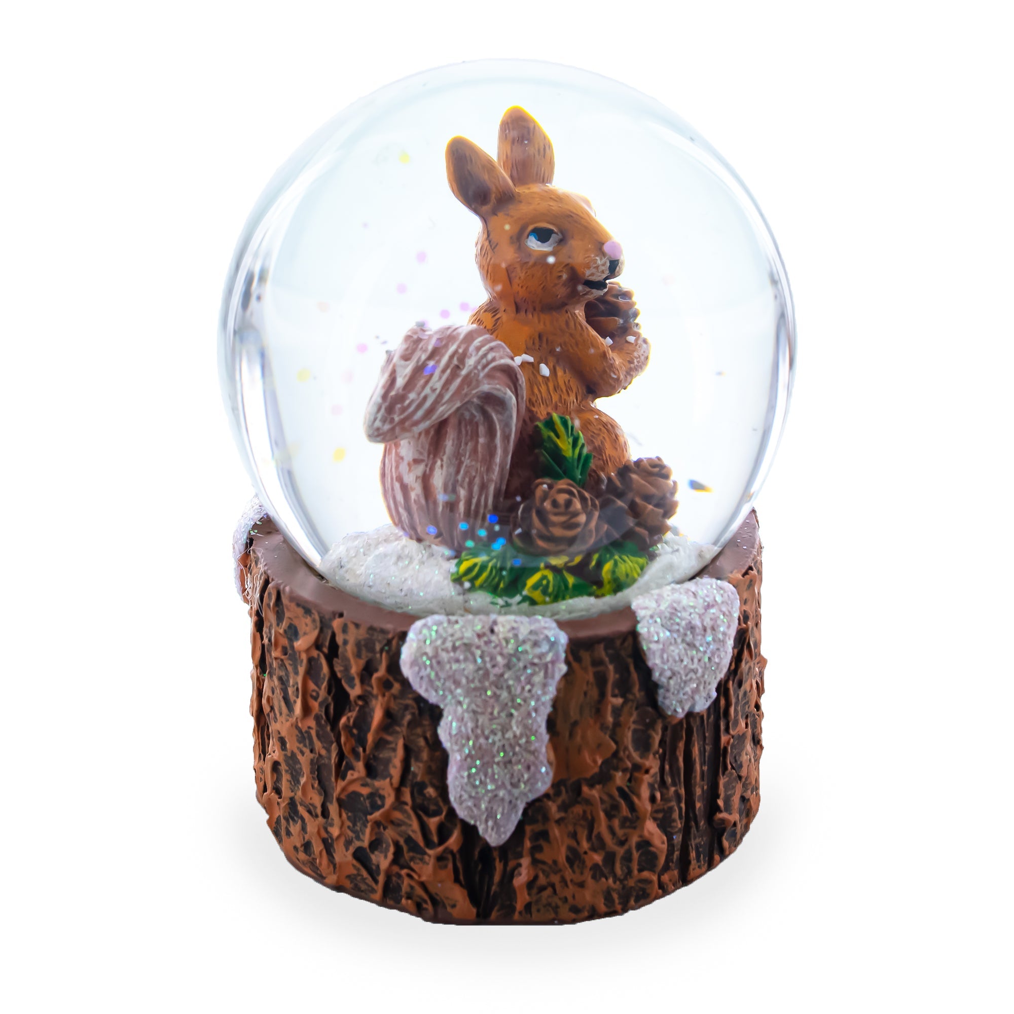 Pinecone Pal Mini Water Snow Globe: Squirrel With A Nutty Friend