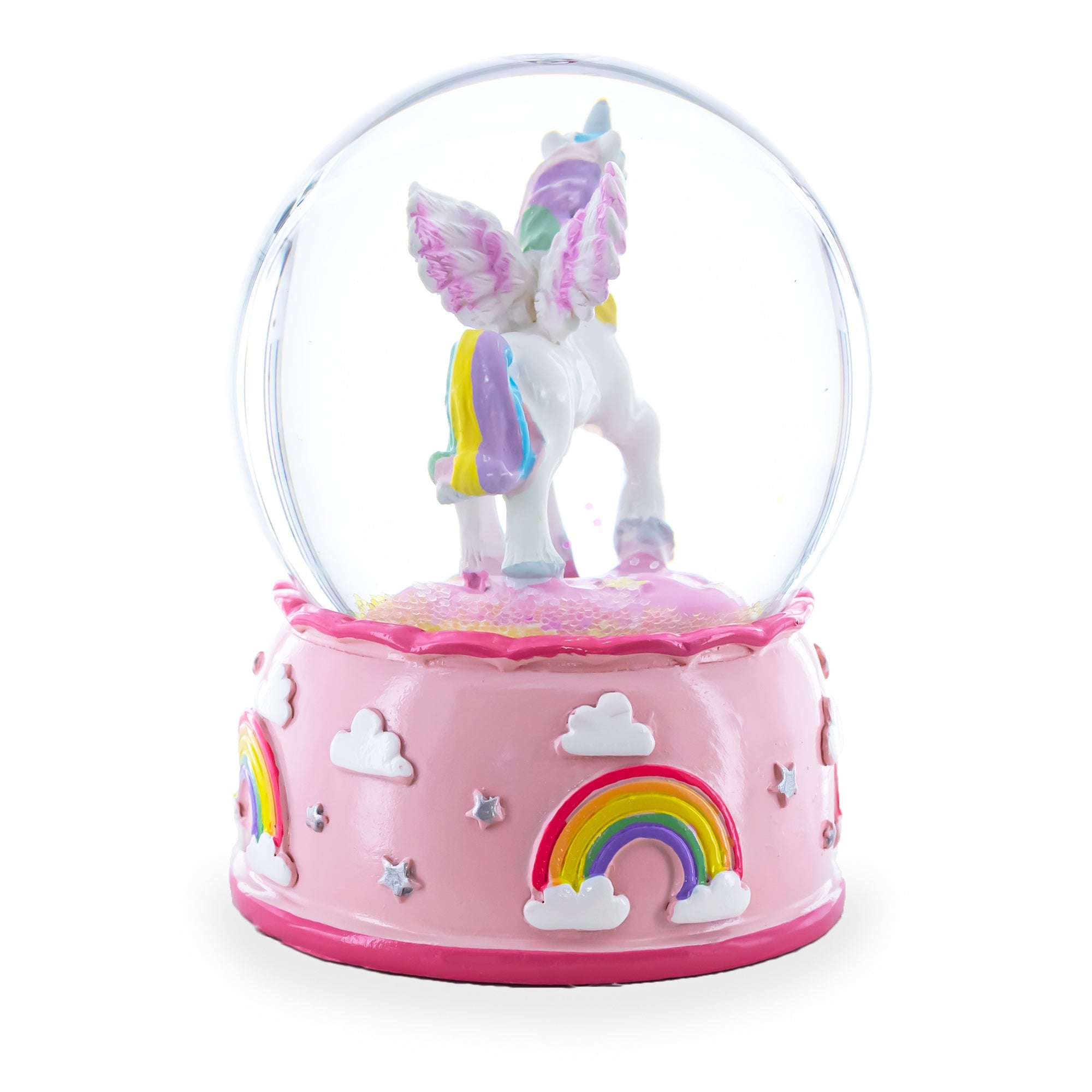 Enchanted Unicorn Dreams Mini Water Snow Globe: Rainbows And Glitter