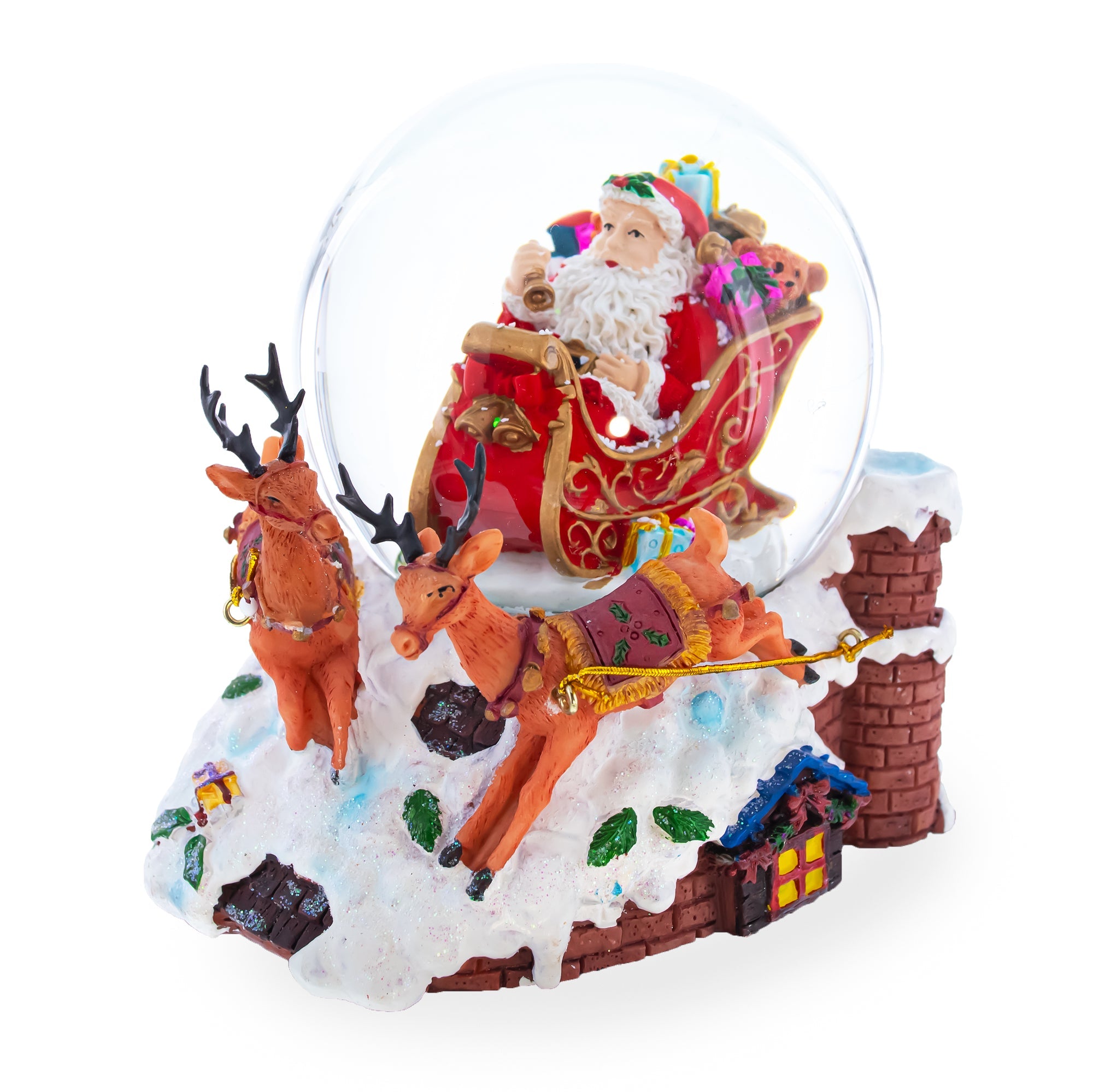 Santa's Gift Delivery Melody: Musical Christmas Water Snow Globe