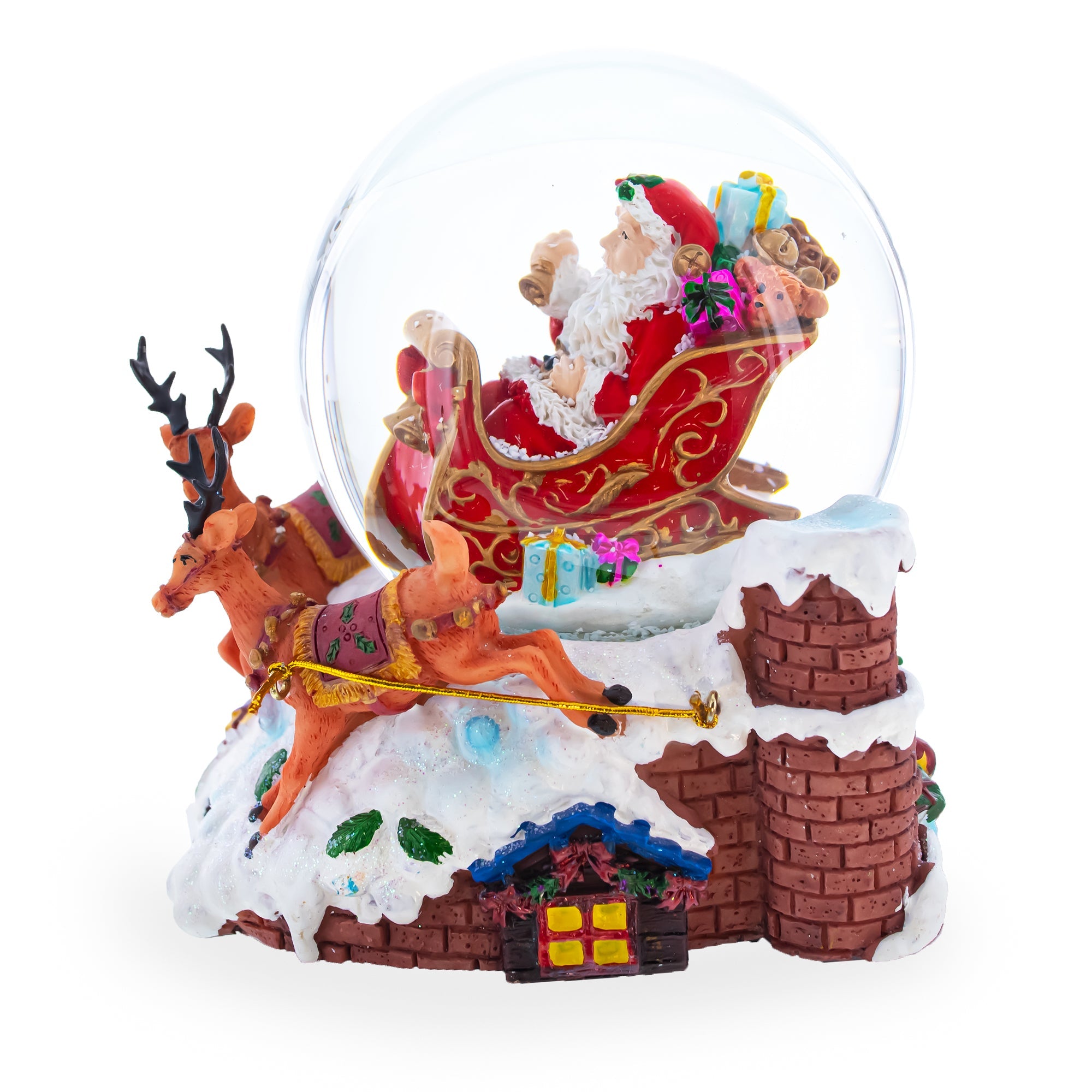 Santa's Gift Delivery Melody: Musical Christmas Water Snow Globe